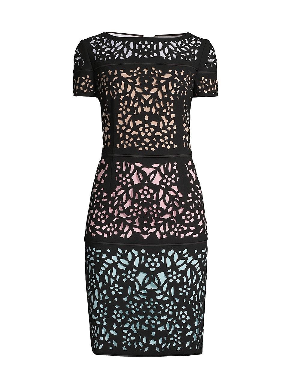 Womens Ombre Laser-Cut Lace Dress Product Image