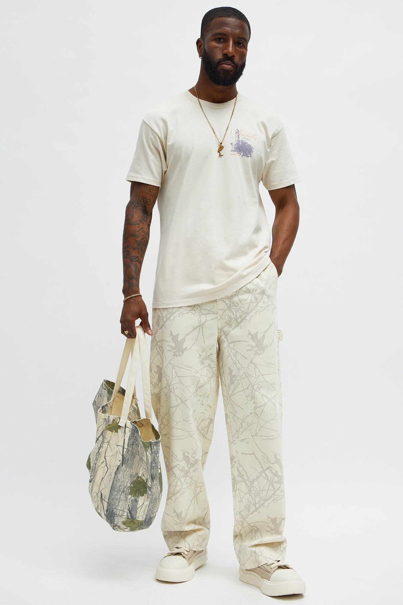 Straight Woodland Mirage Carpenter Pants  - Cream Product Image