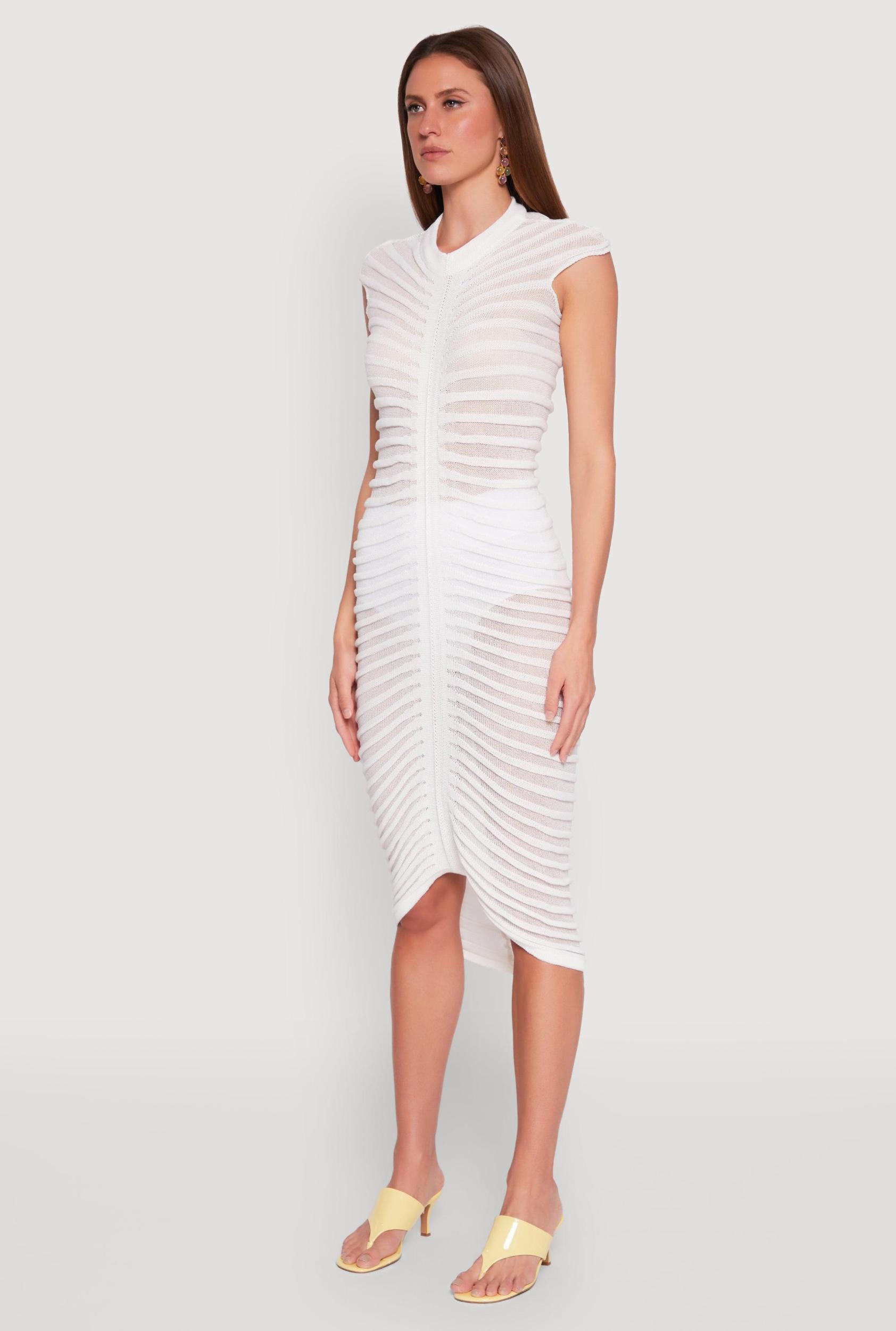 Womens Shadow Striped Knit Midi Dress Product Image