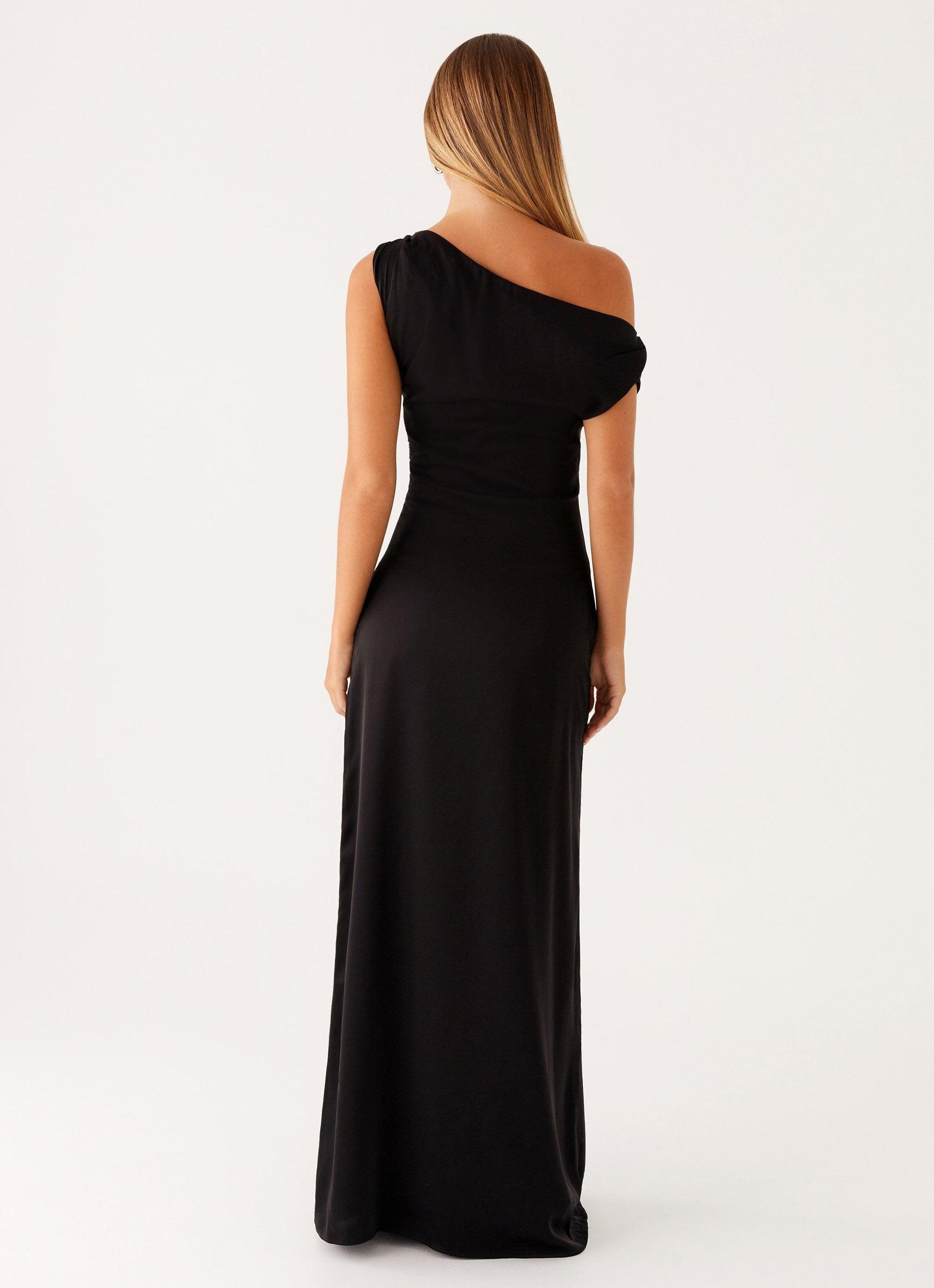 Heart Of Glass Satin Maxi Dress - Black Product Image