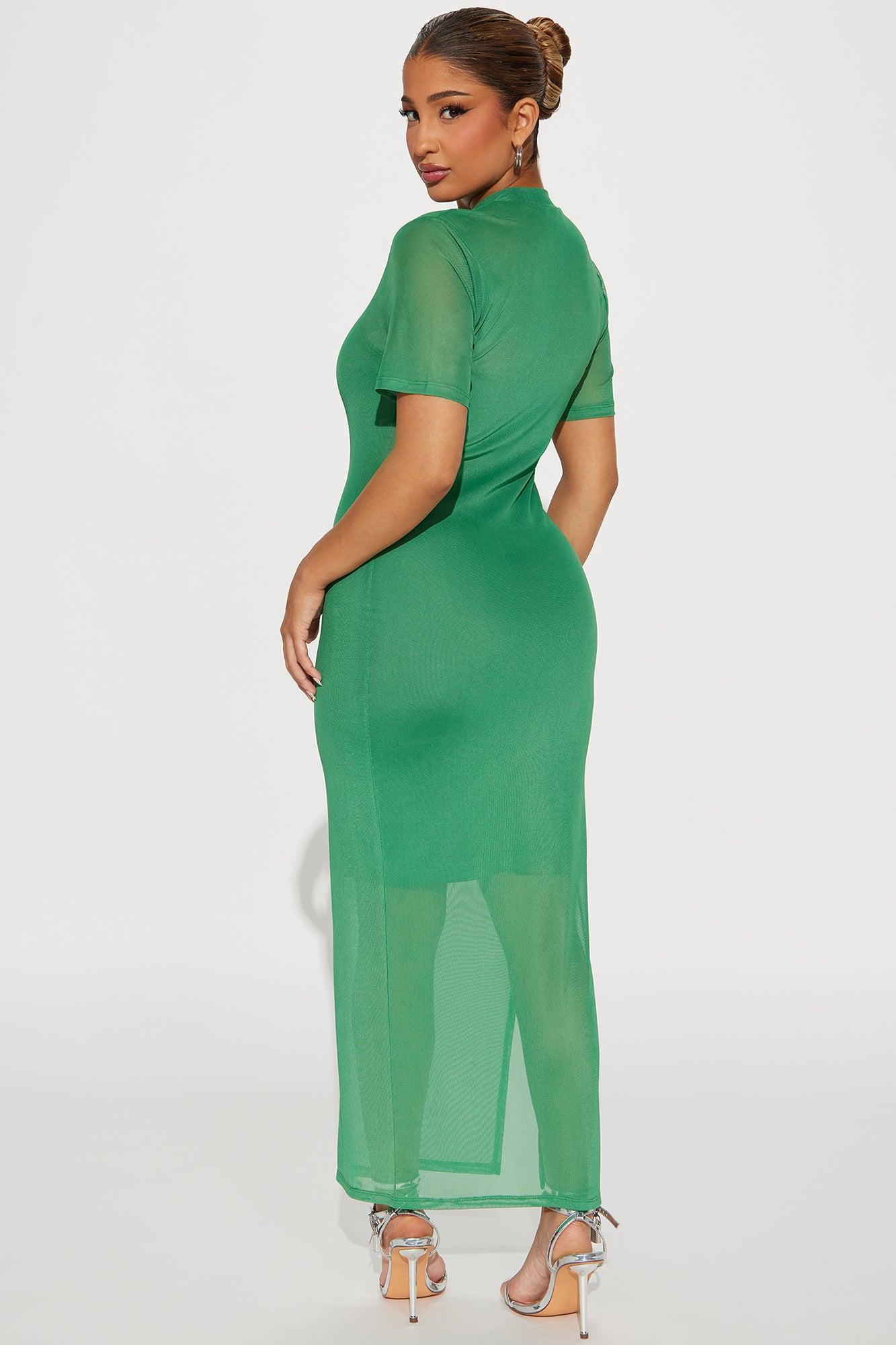 Vicky Mesh Maxi Dress - Green Product Image