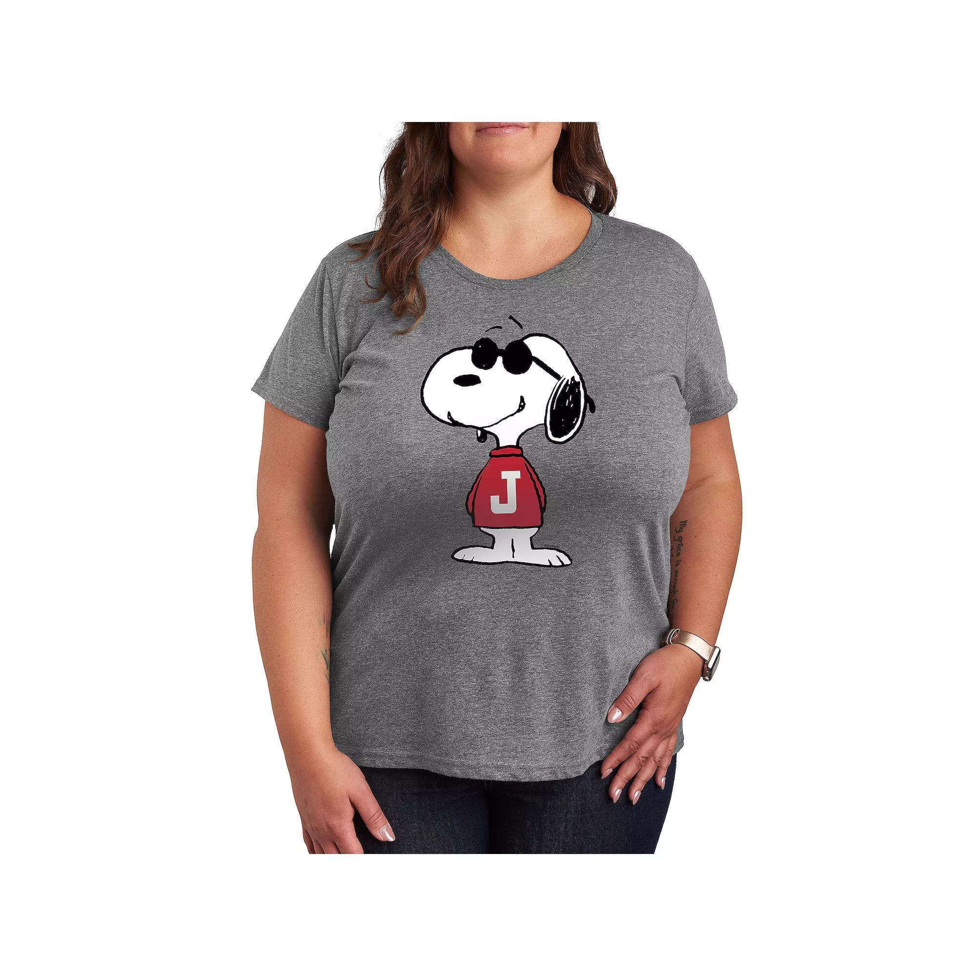 Plus Pete the Cat Beautiful Rainbow Graphic Tee, Womens Heather Grey Product Image