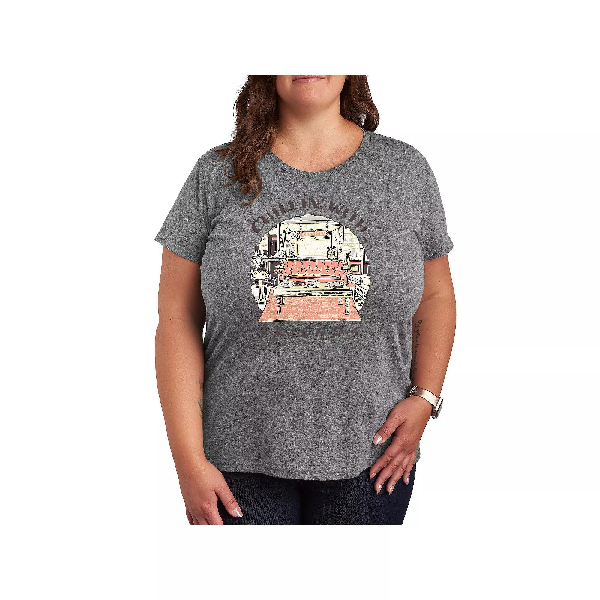 Plus Bunny Pocket Graphic Tee, Womens Grey Royal Blue Product Image