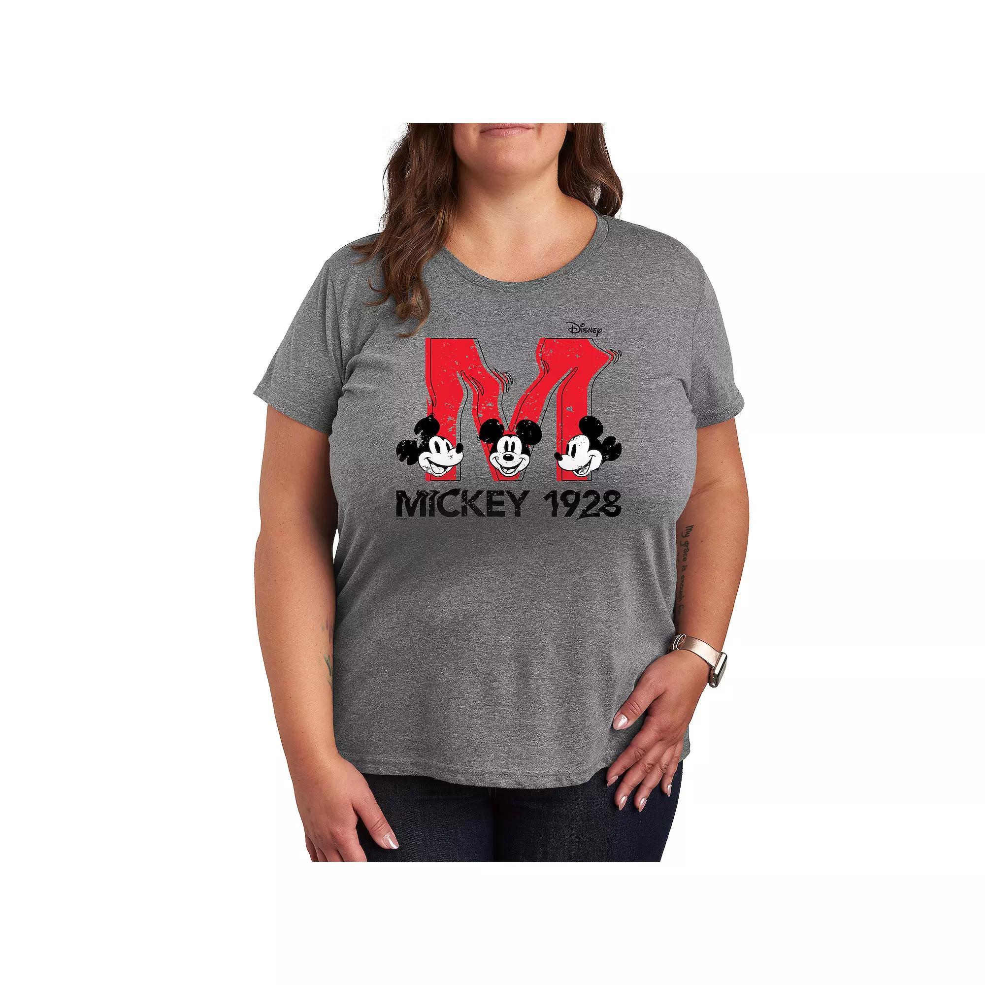 Plus Lightning Bolt Sparkle Graphic Tee, Womens Grey Gray Product Image