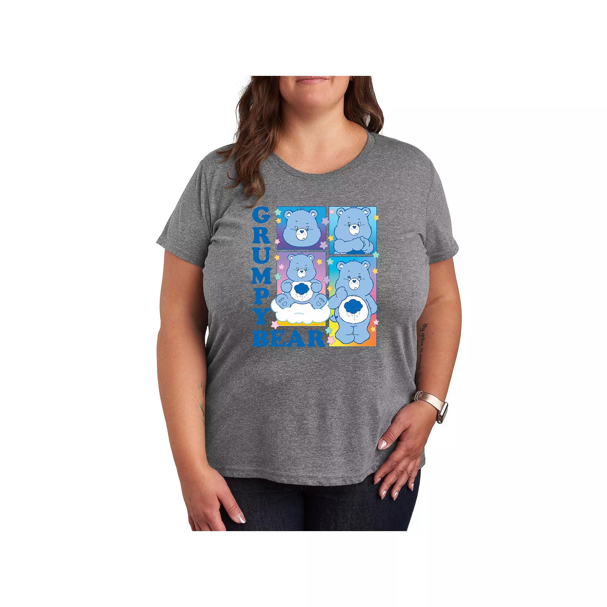 Plus Care Bears Grumpy Bear Grid Graphic Tee, Womens Product Image