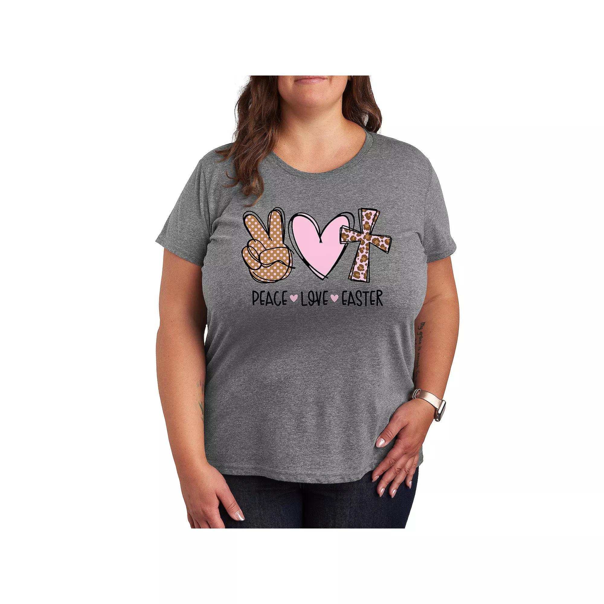 Plus Garfield Rainbow Shamrocks Graphic Tee, Womens Grey Gray Product Image
