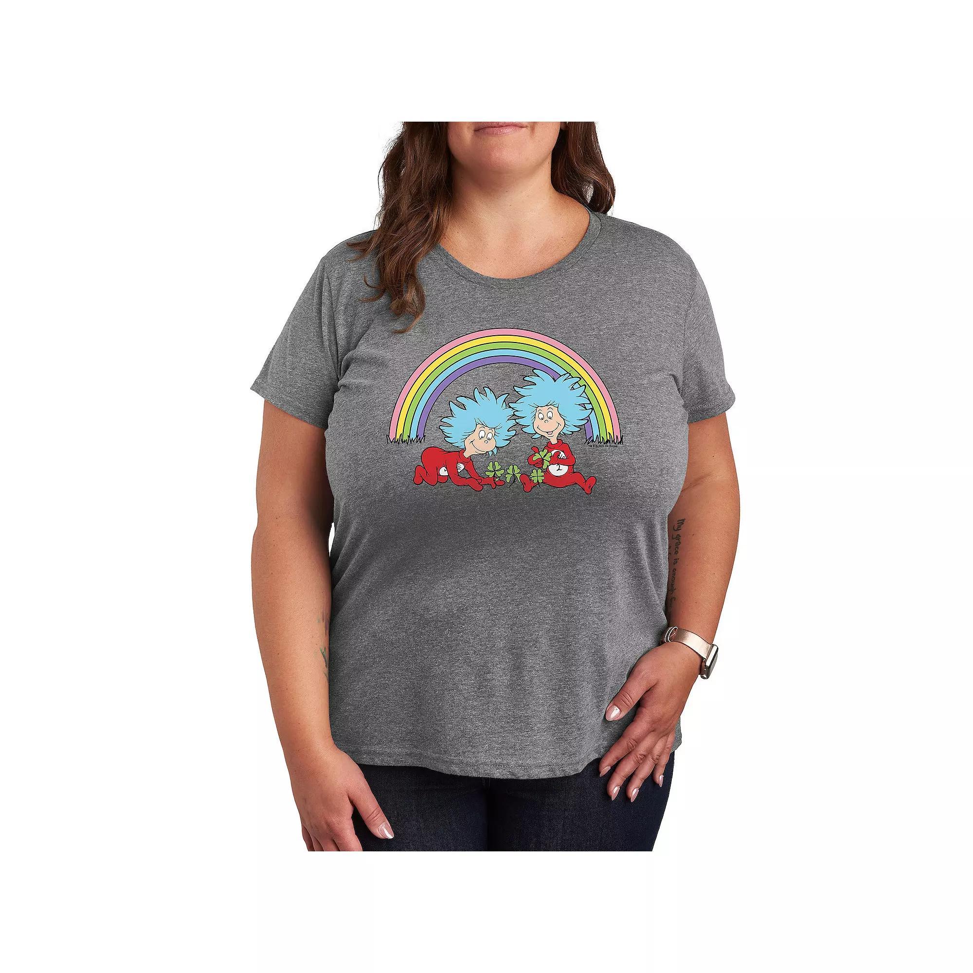 Plus Book Garden Graphic Tee, Womens Grey Juniper Product Image