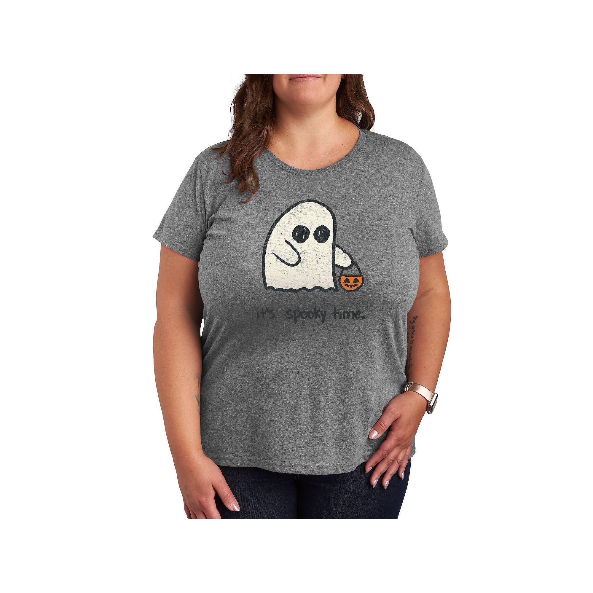 Plus Pete the Cat St. Patricks Day Pete Face Graphic Tee, Womens Grey Gray Product Image