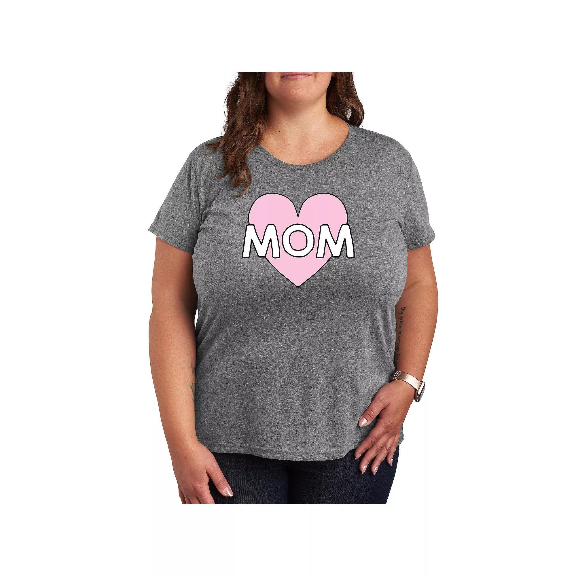 Plus Cat On Strawberry Graphic Tee, Womens Grey Gray Product Image