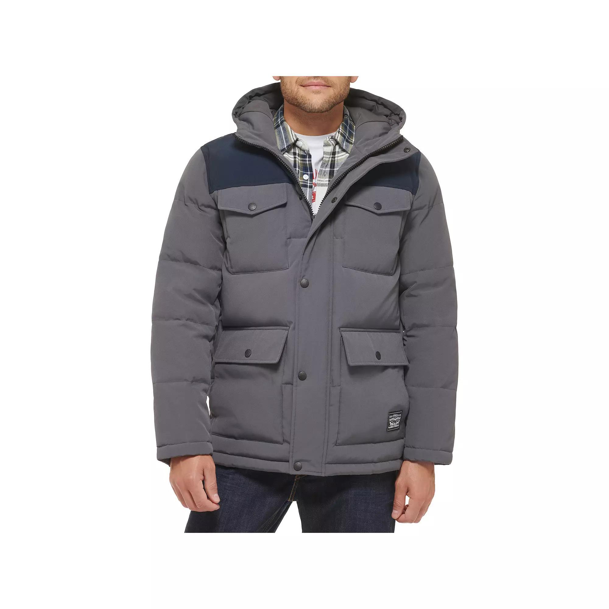 Men's Levi's® Four Pocket Hooded Parka, Size: Small, Gray Product Image