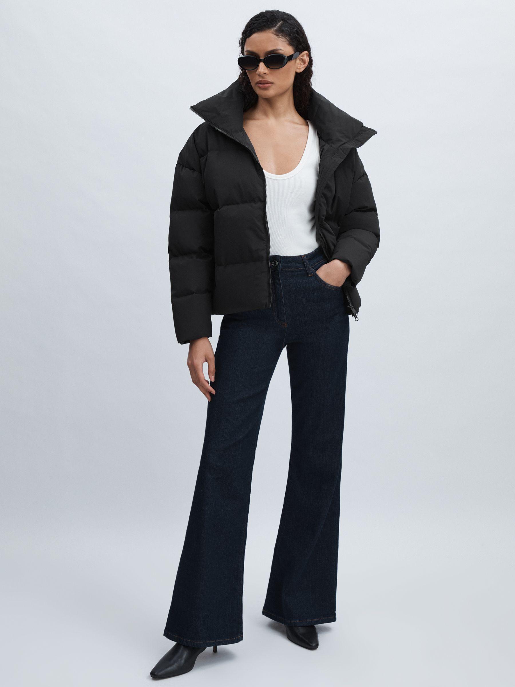 Scandinavian Edition Short Puffer Black Jacket in Black Product Image