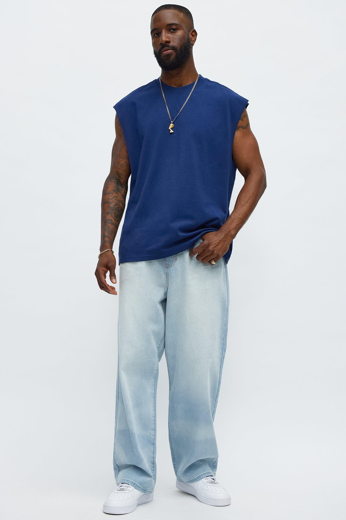 Relaxed Heavyweight Muscle Tee - Navy Product Image