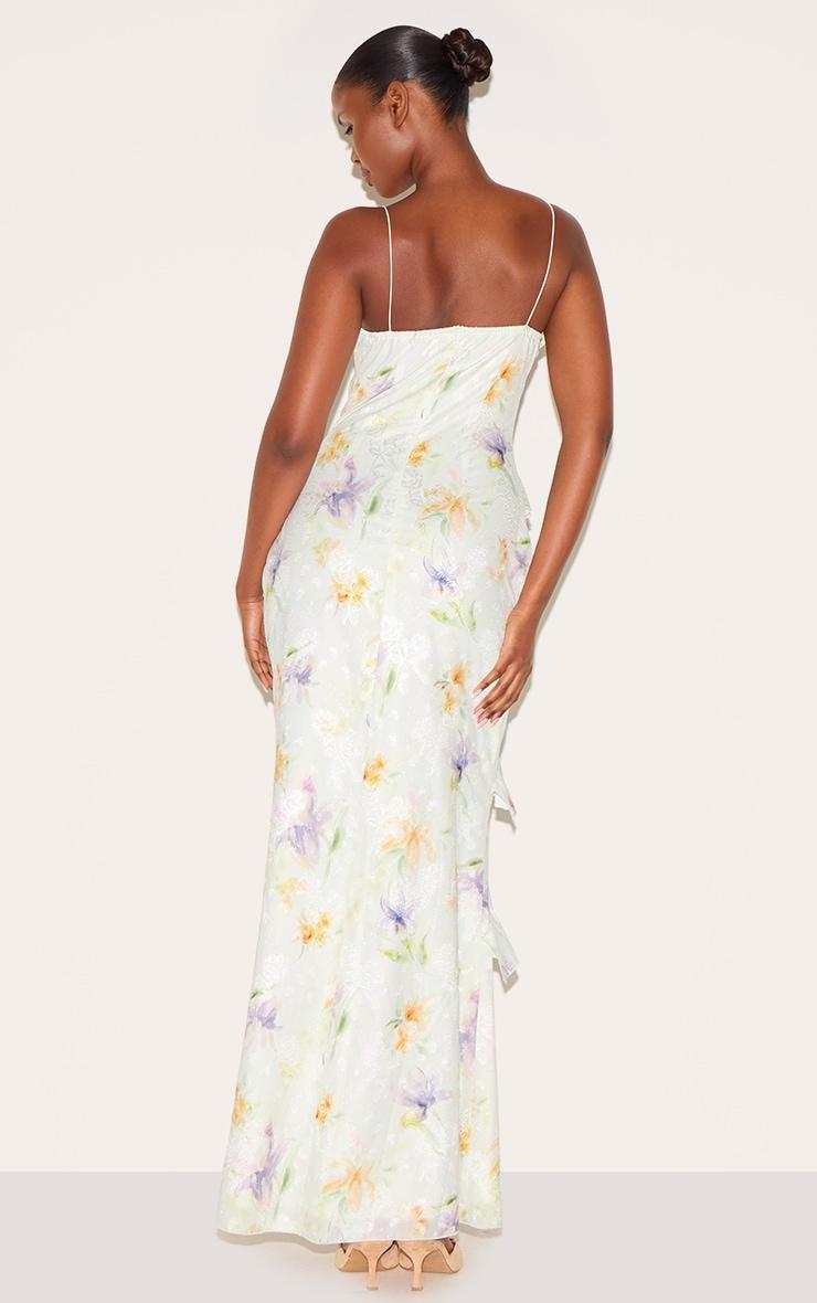  Multi Floral Embroidered Frill Maxi Dress Product Image