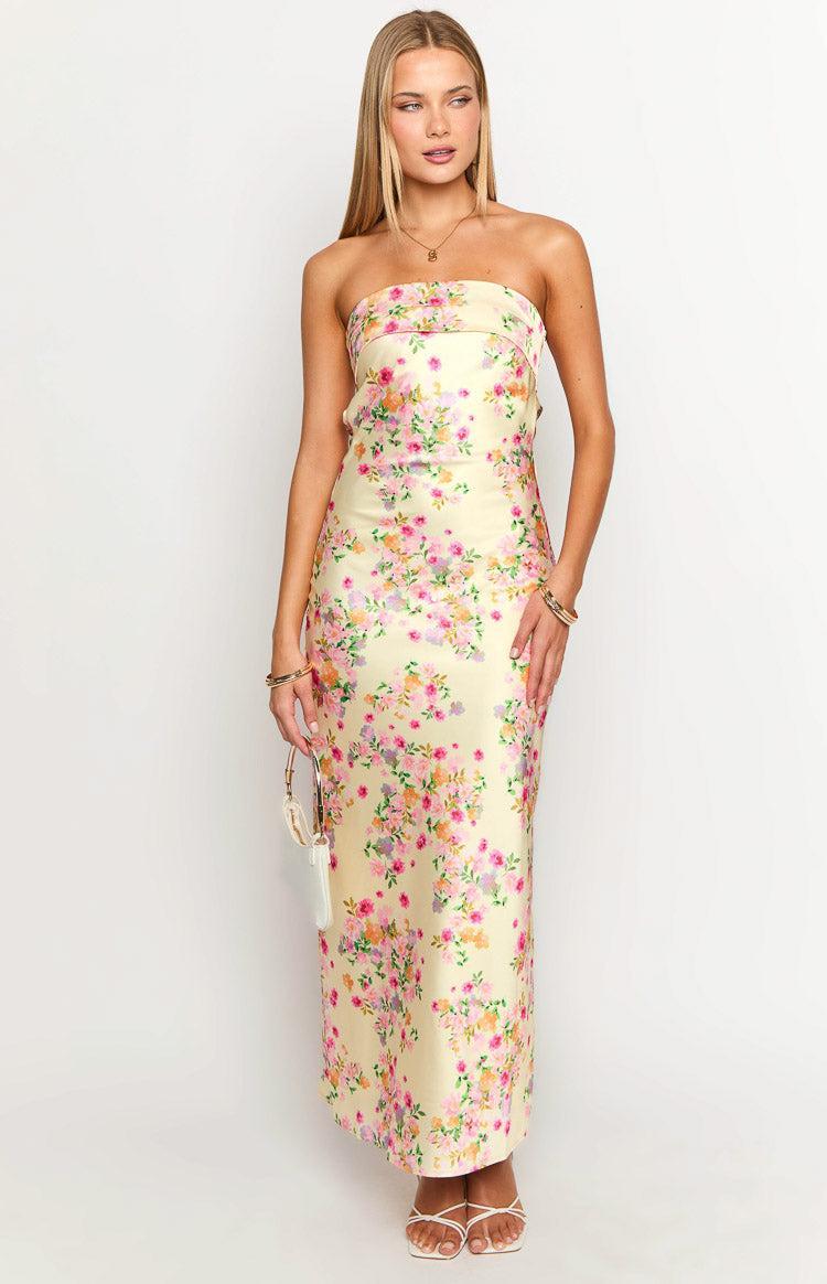 Maiah Yellow Bloom Maxi Dress Product Image