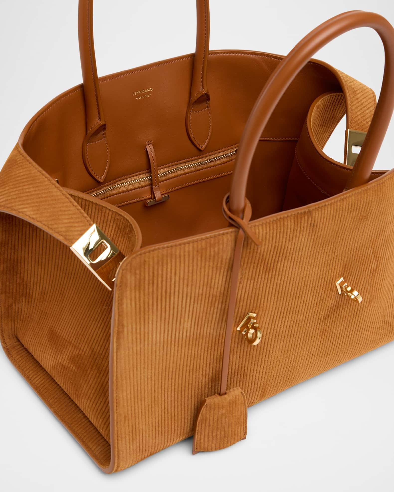 Hug Suede Corduroy Top-Handle Bag Product Image