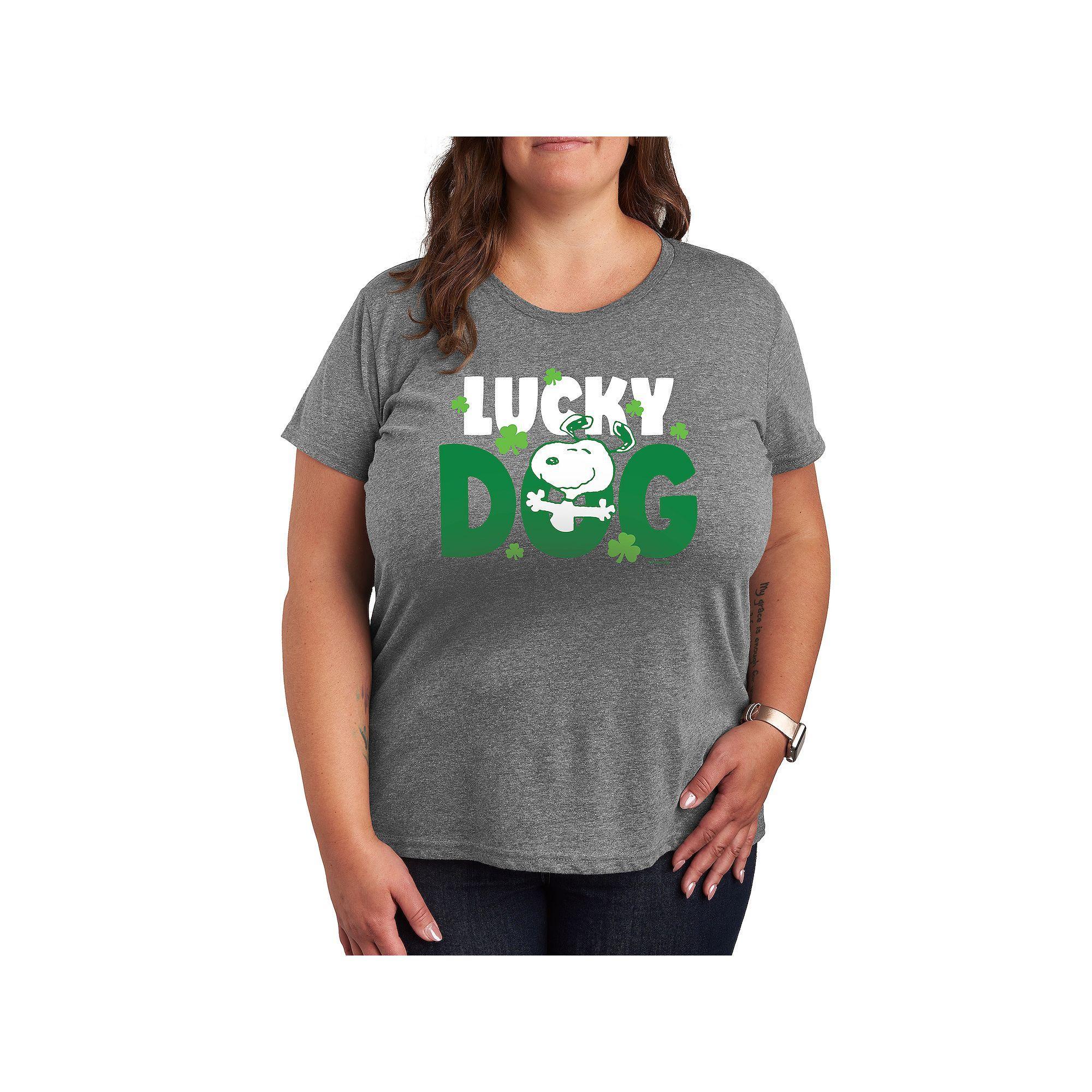 Plus Peanuts Snoopy Lucky Dog Graphic Tee, Womens Product Image