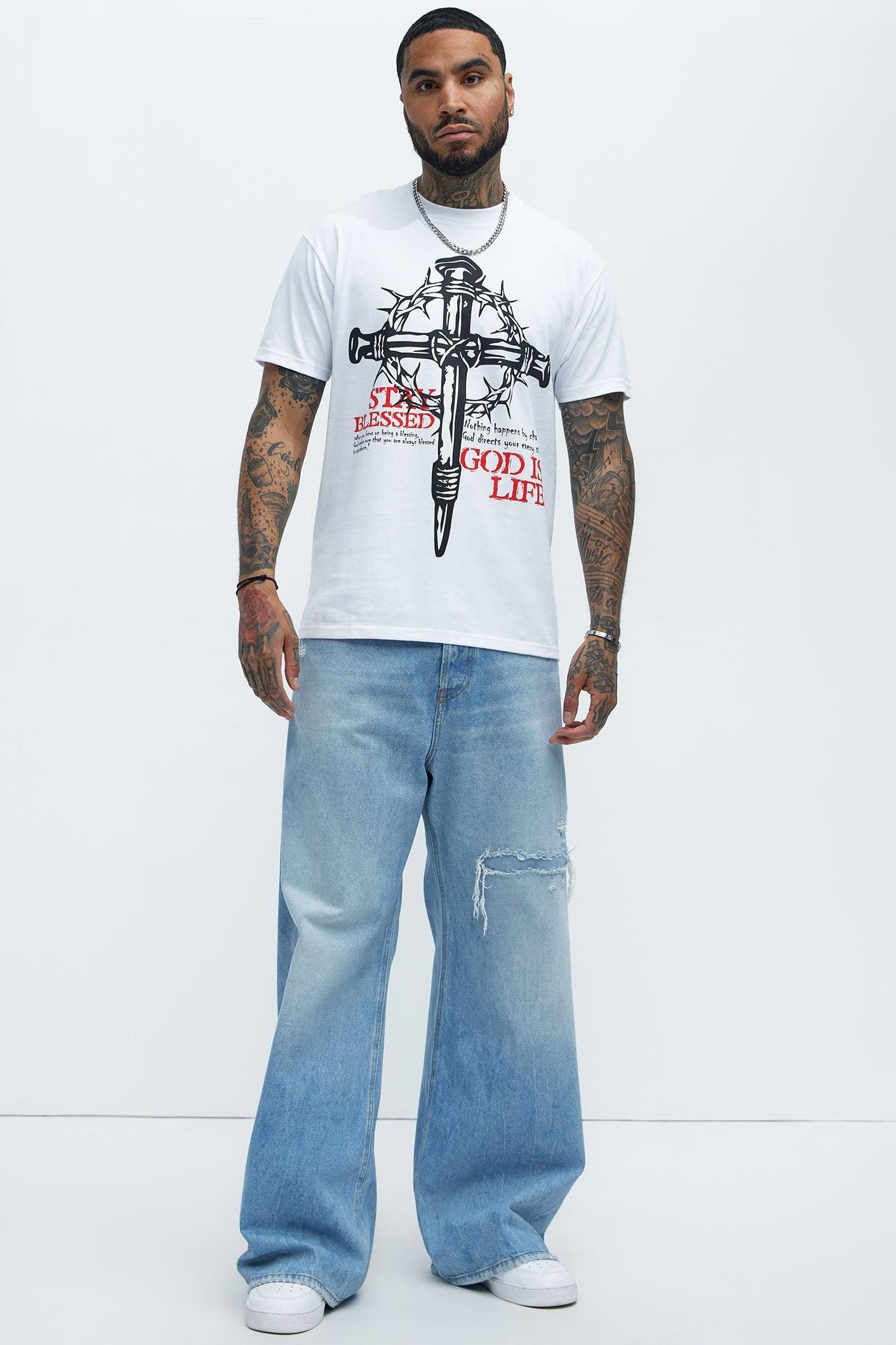 God Is Life Short Sleeve Tee - White Product Image