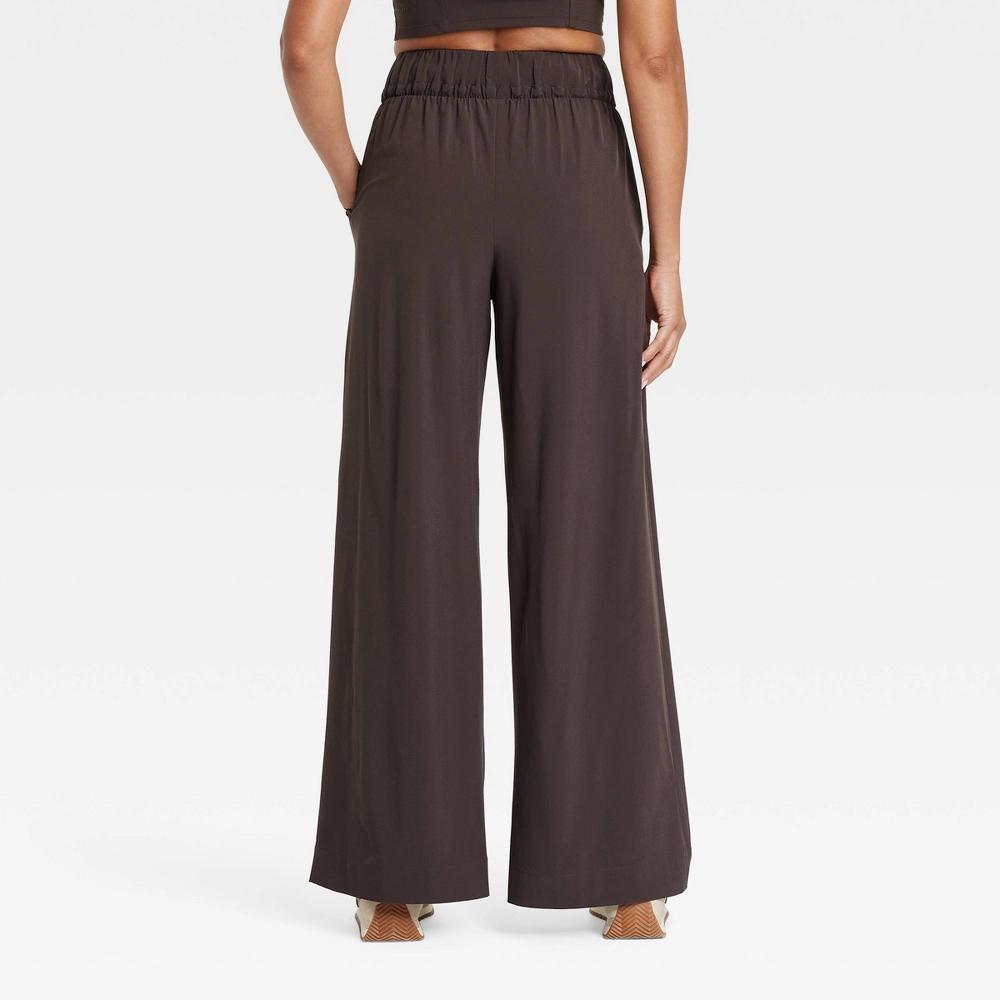 Women's Active Light High-Rise Wide Leg Pants - All In Motion™ Dark Brown M Product Image