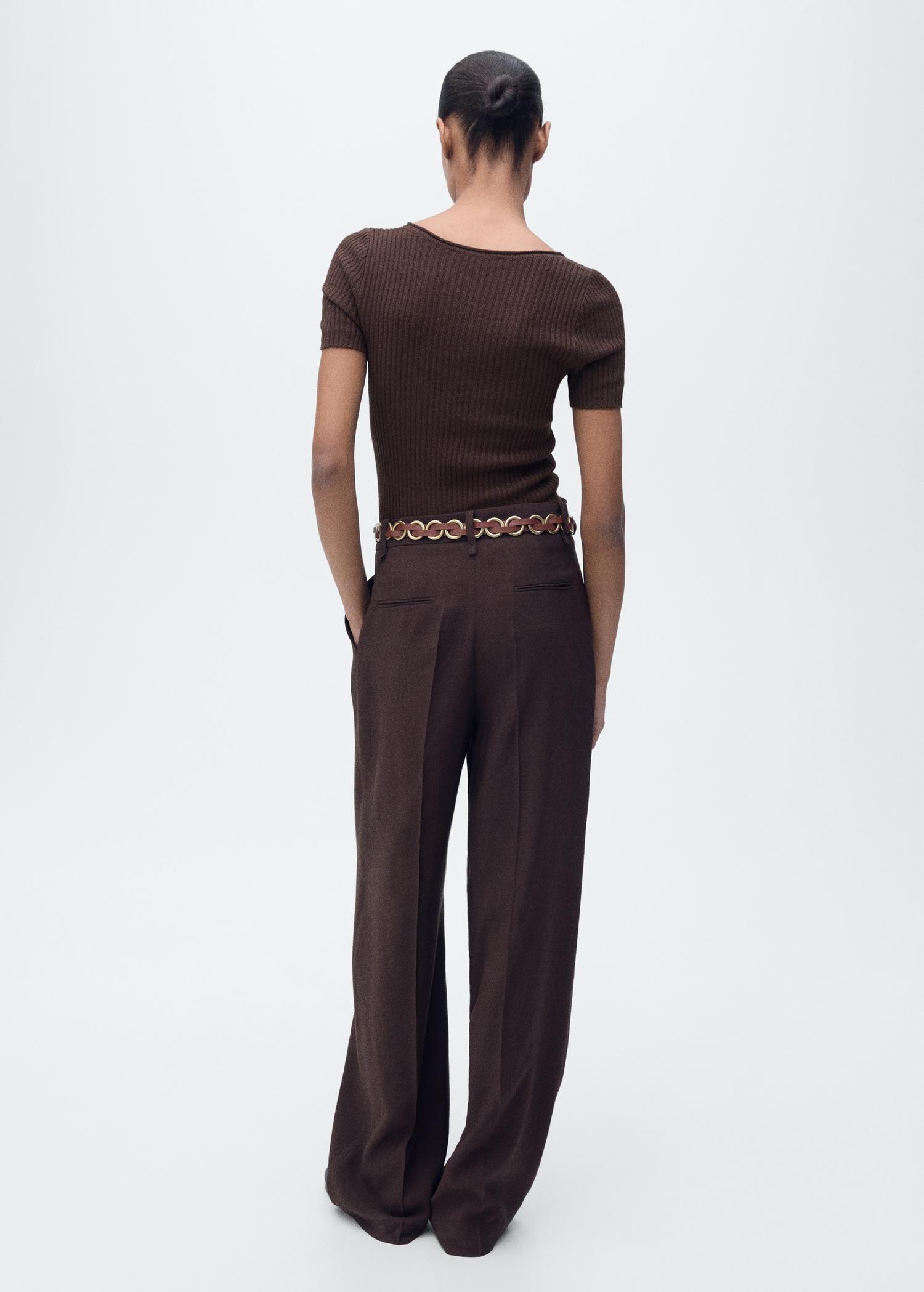 Linen-blend knitted sweater - Women | MANGO USA Product Image