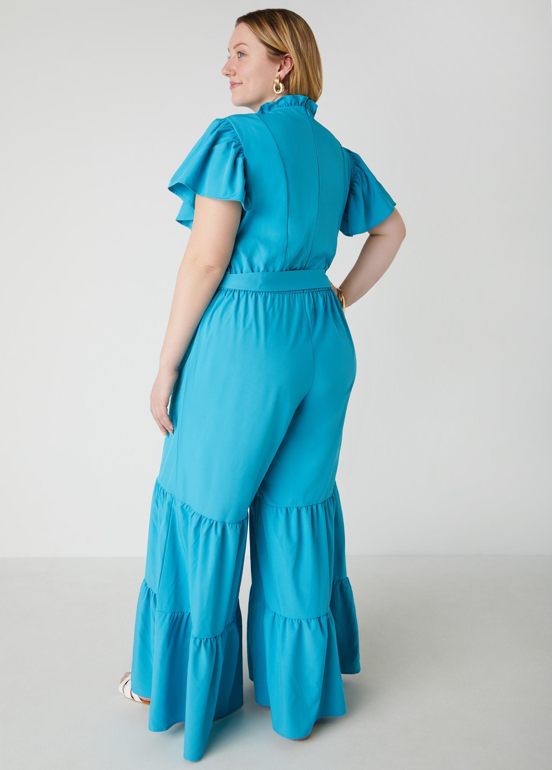 Ruffled Wide Leg Jumpsuit Product Image
