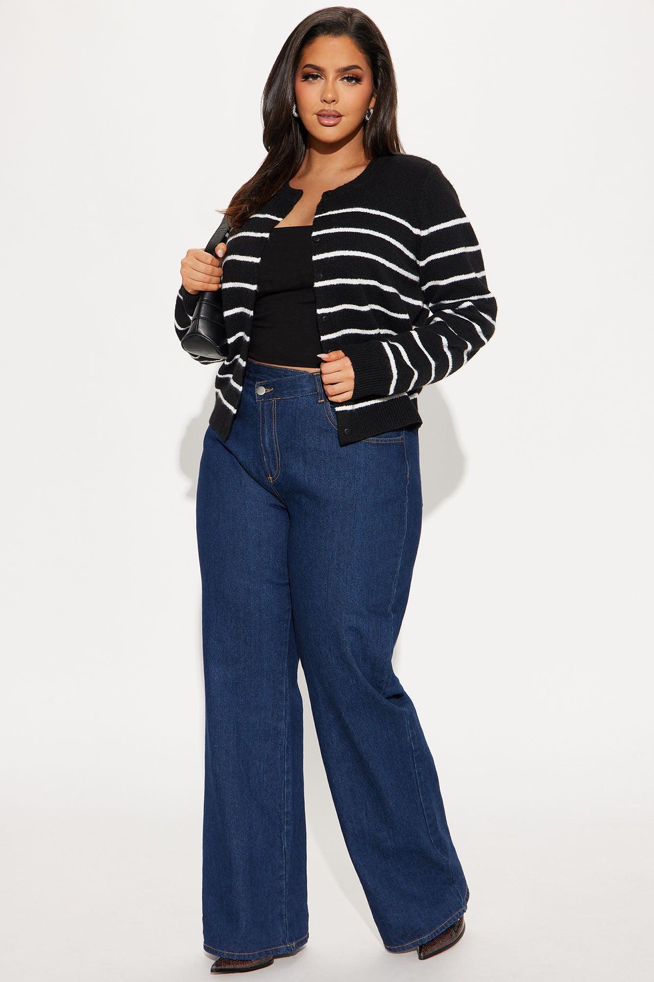 Simple Stripes Cardigan  - Black/White Product Image