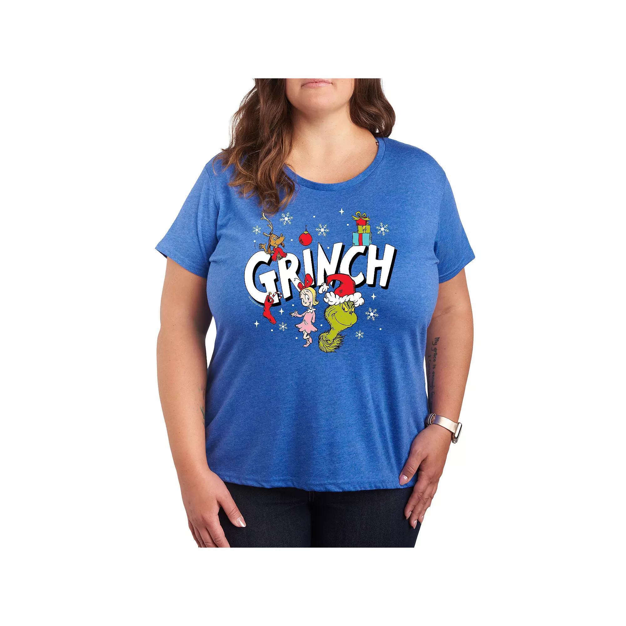Plus Size Dr. Seuss Grinch Group Graphic Tee, Women's, Size: 3XL, Grey Green Product Image