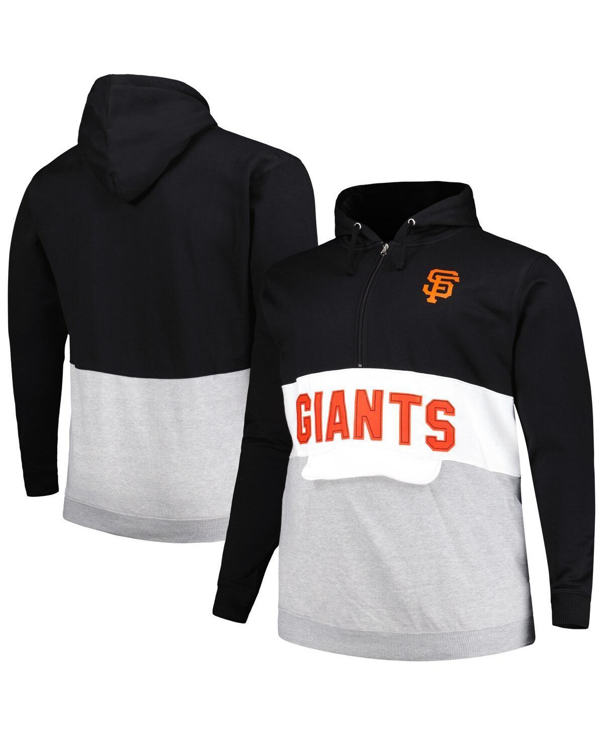 Men's Black/White San Francisco Giants Big & Tall Fleece Half-Zip Hoodie, Size: 3XB Product Image