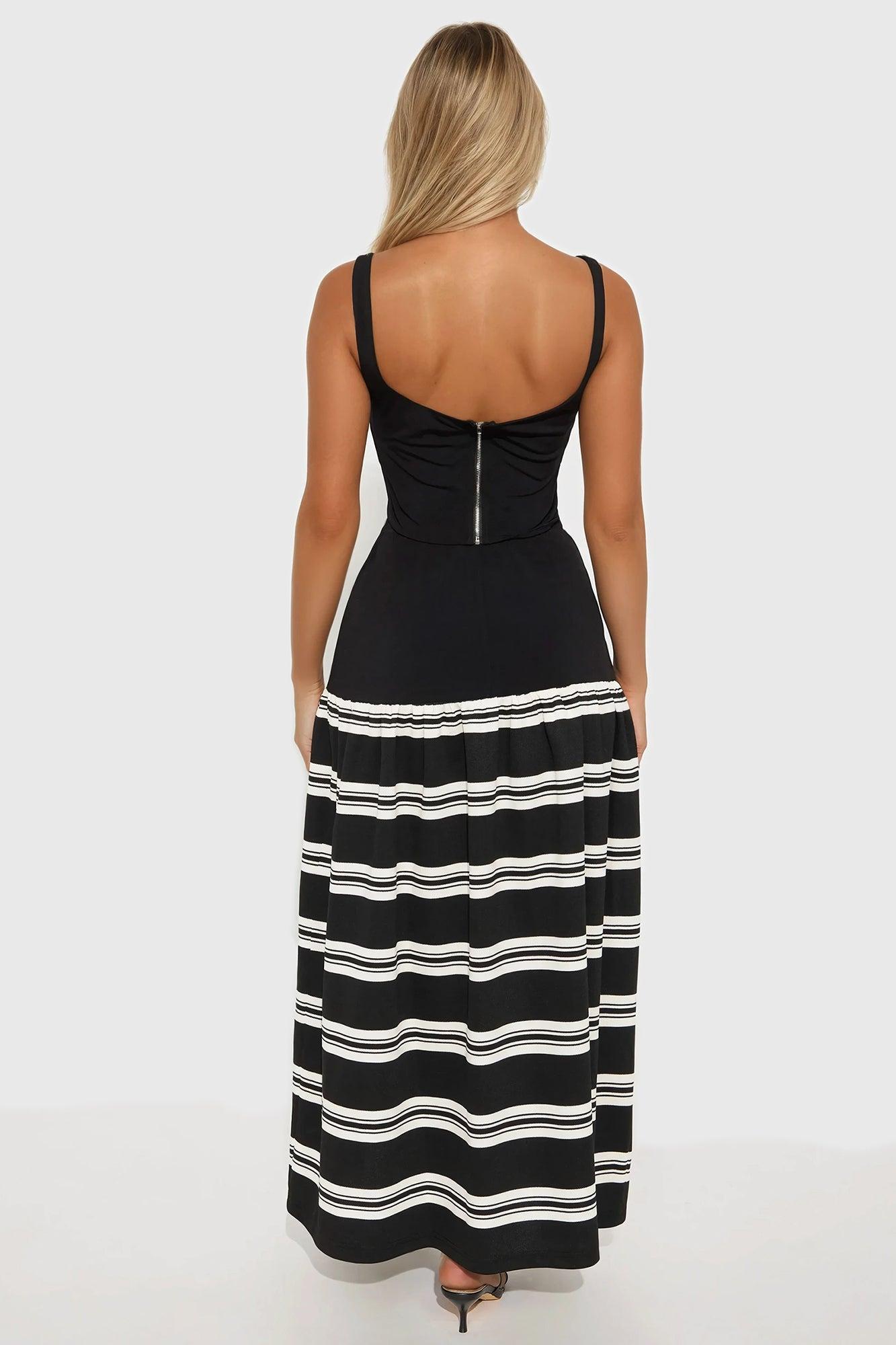 Best Secret Stripe Skirt Set - Black/combo Product Image