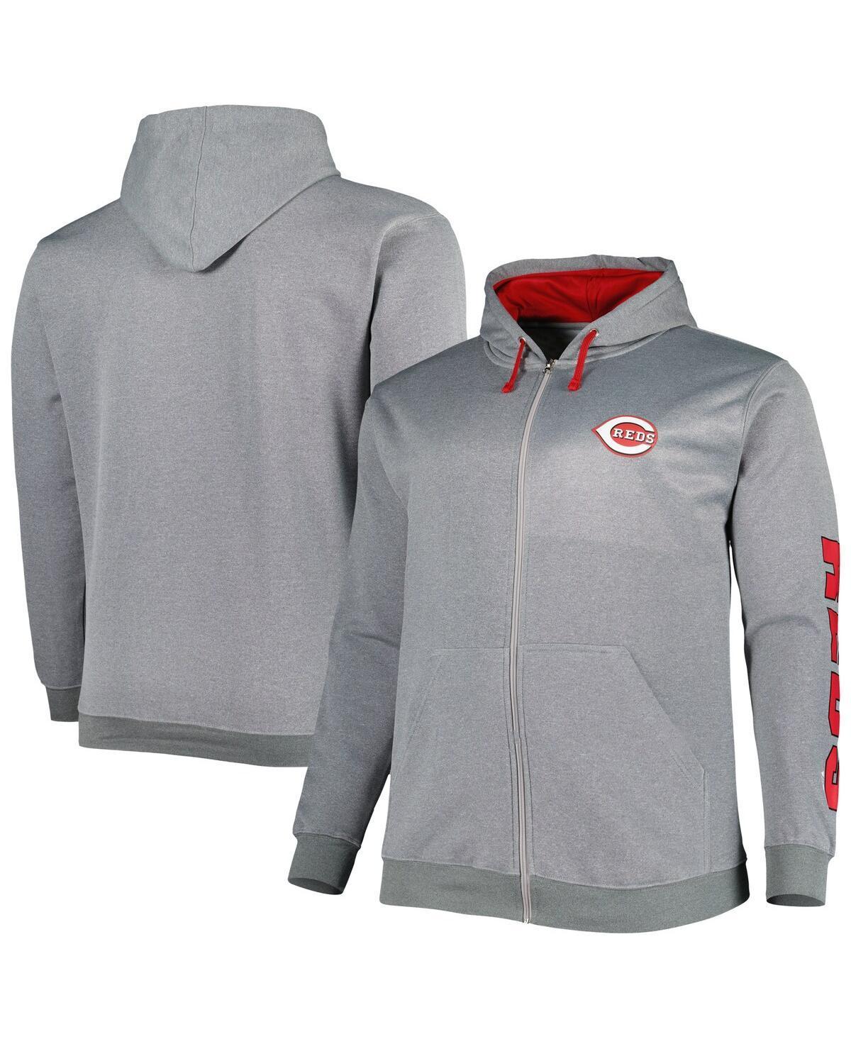 Men's Profile Ash Cincinnati Reds Big & Tall Pullover Hoodie, Size: 2XLT, Red Black Product Image