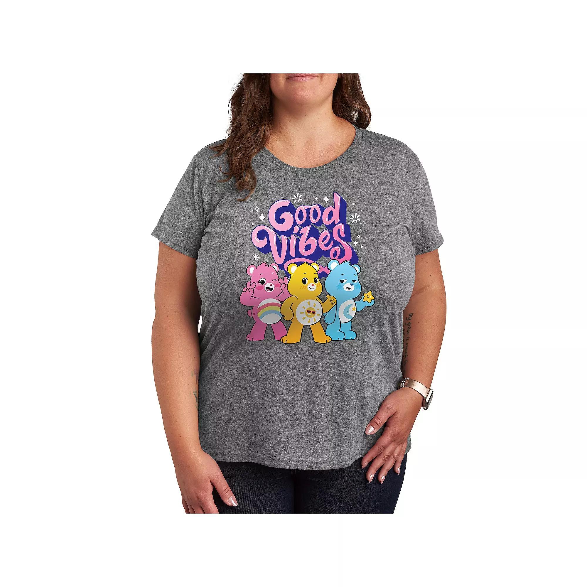 Plus Care Bears Vibes Graphic Tee, Womens Grey Gray Product Image