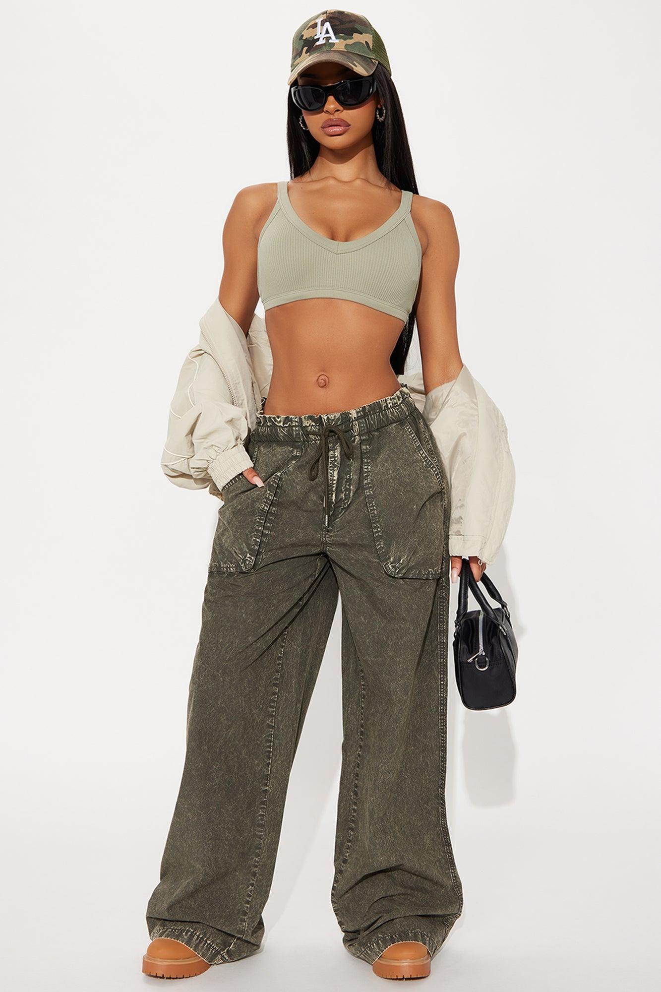 Tlalli Seamless Bra Top - Olive Product Image