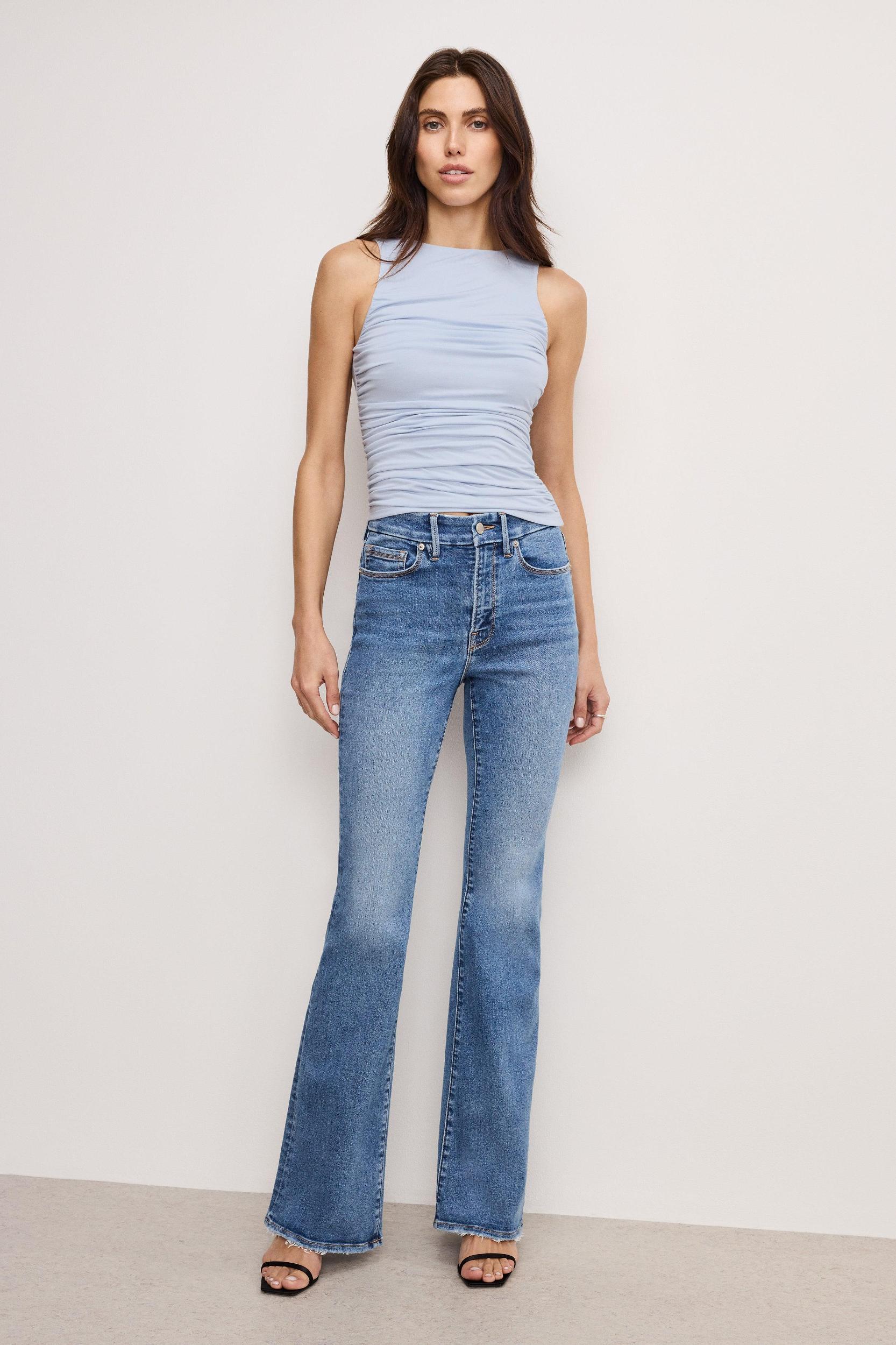 STRETCH JERSEY RUCHED TANK TOP | PERIWINKLE001 Product Image