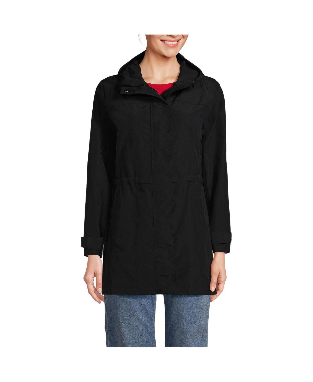 Women's Lands' End Classic Squall Hooded Raincoat, Size: Large, Deep  Blue Product Image