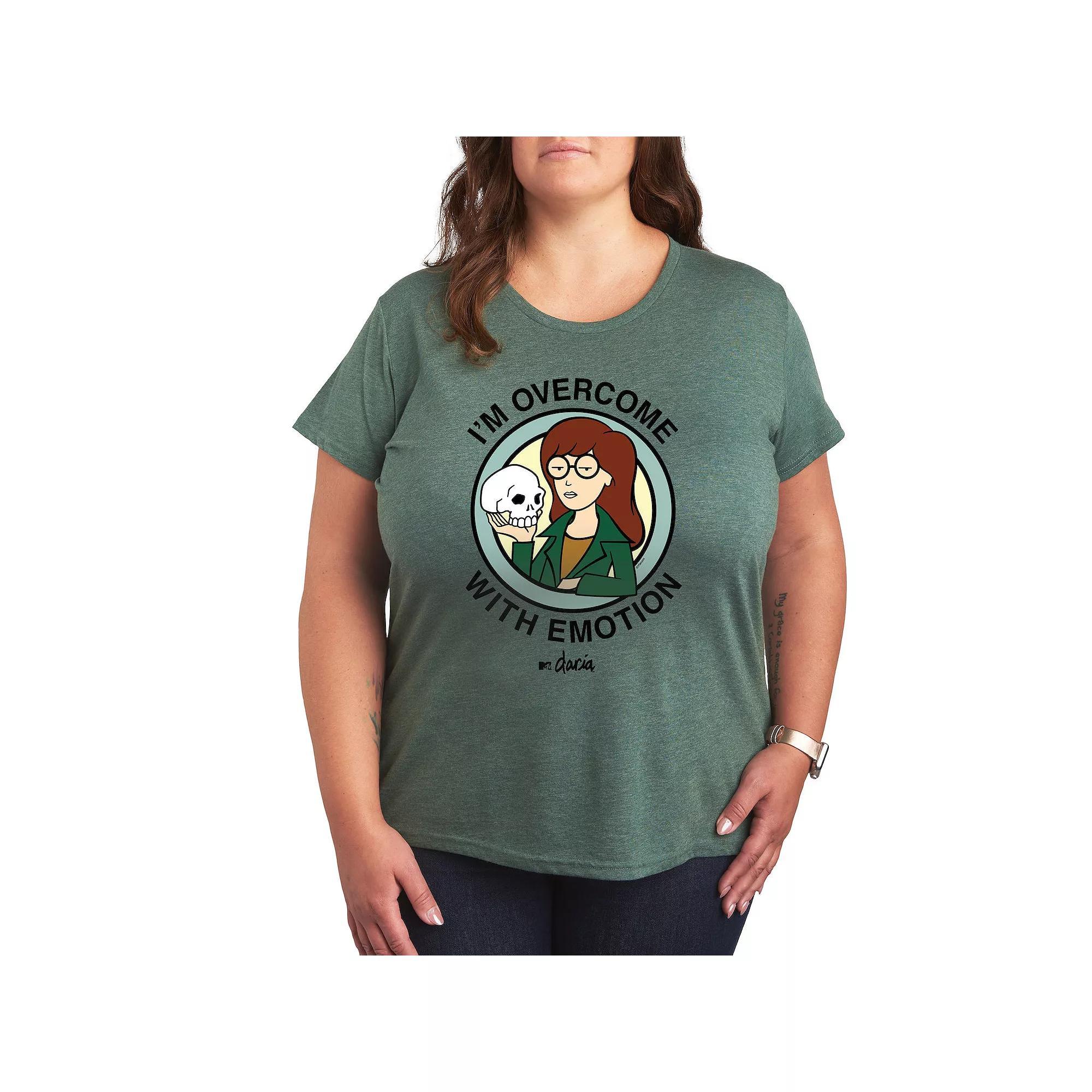 Plus Daria Im Overcome With Emotion Graphic Tee, Womens Grey Gray Product Image
