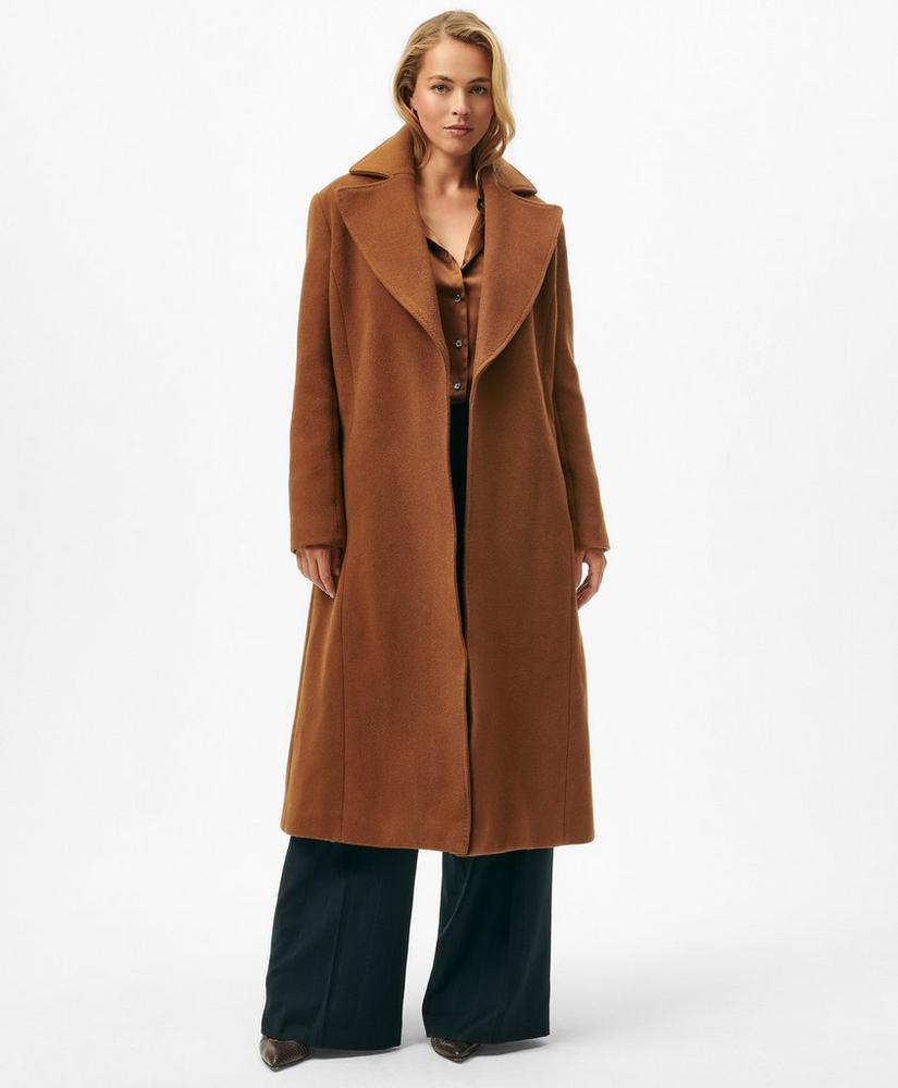 Notch Collar Coat in Water-Repellent Brushed-Twill Wool Product Image