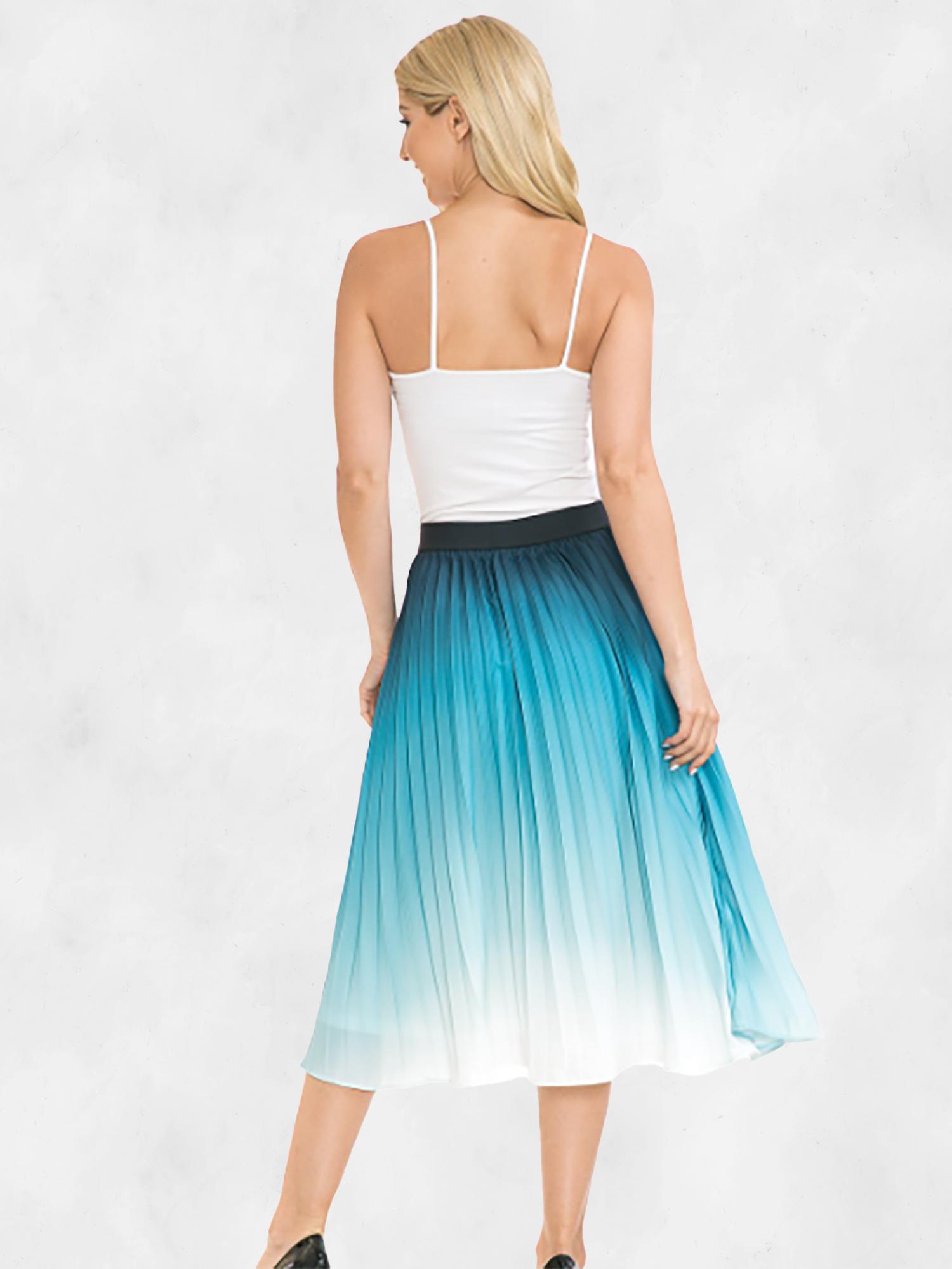 ANNVA USA High Waist Pleated A-line Swing Skirt Product Image