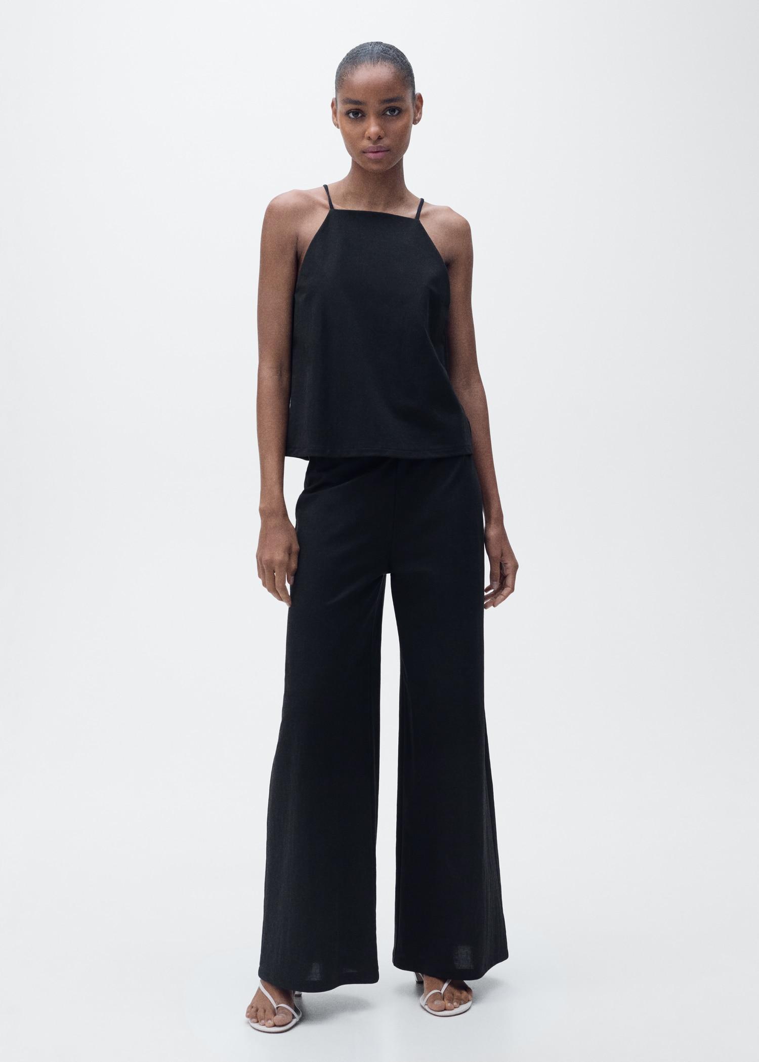 Cotton halter-neck top - Women | MANGO USA Product Image