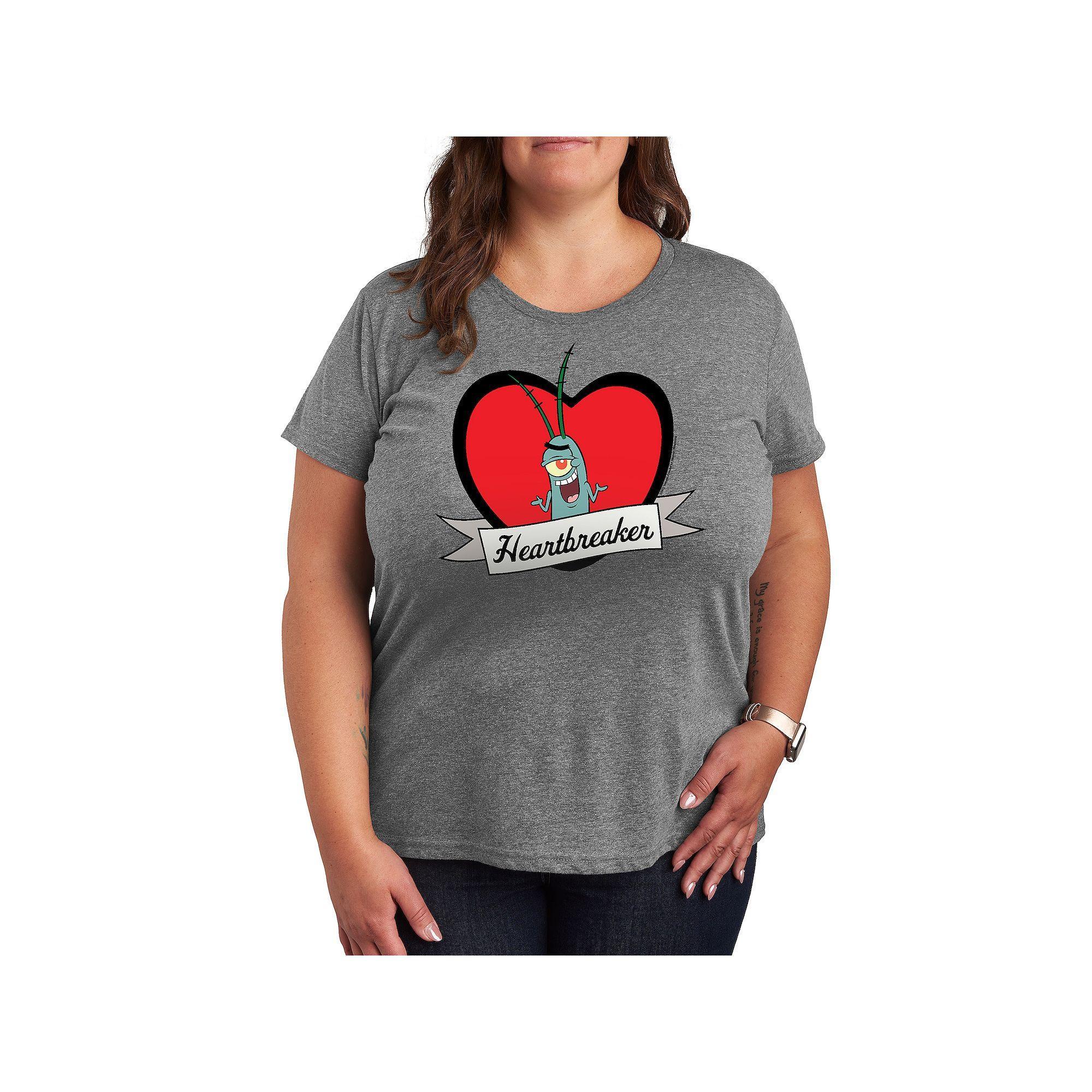Plus Barbie Team Santa Graphic Tee, Womens Grey Gray Product Image