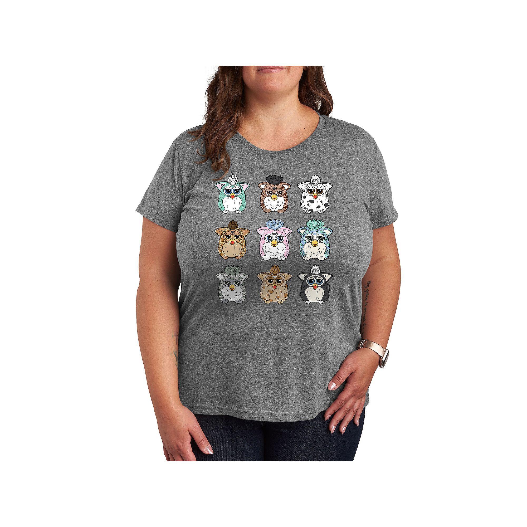 Plus Furby Grid Graphic Tee, Womens Product Image