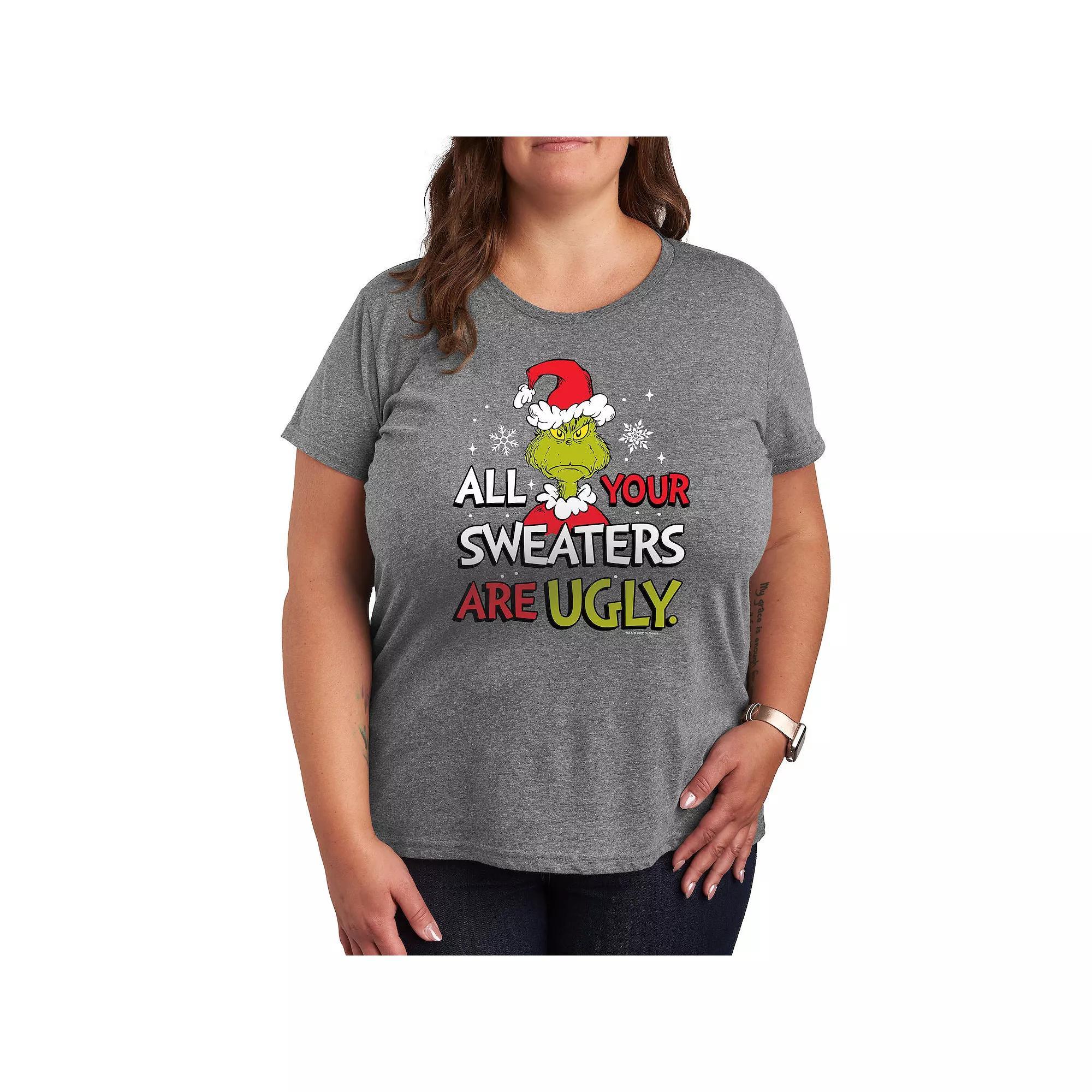 Plus Peanuts Snoopy & Woodstock Eggcellent Graphic Tee, Womens Grey Gray Product Image