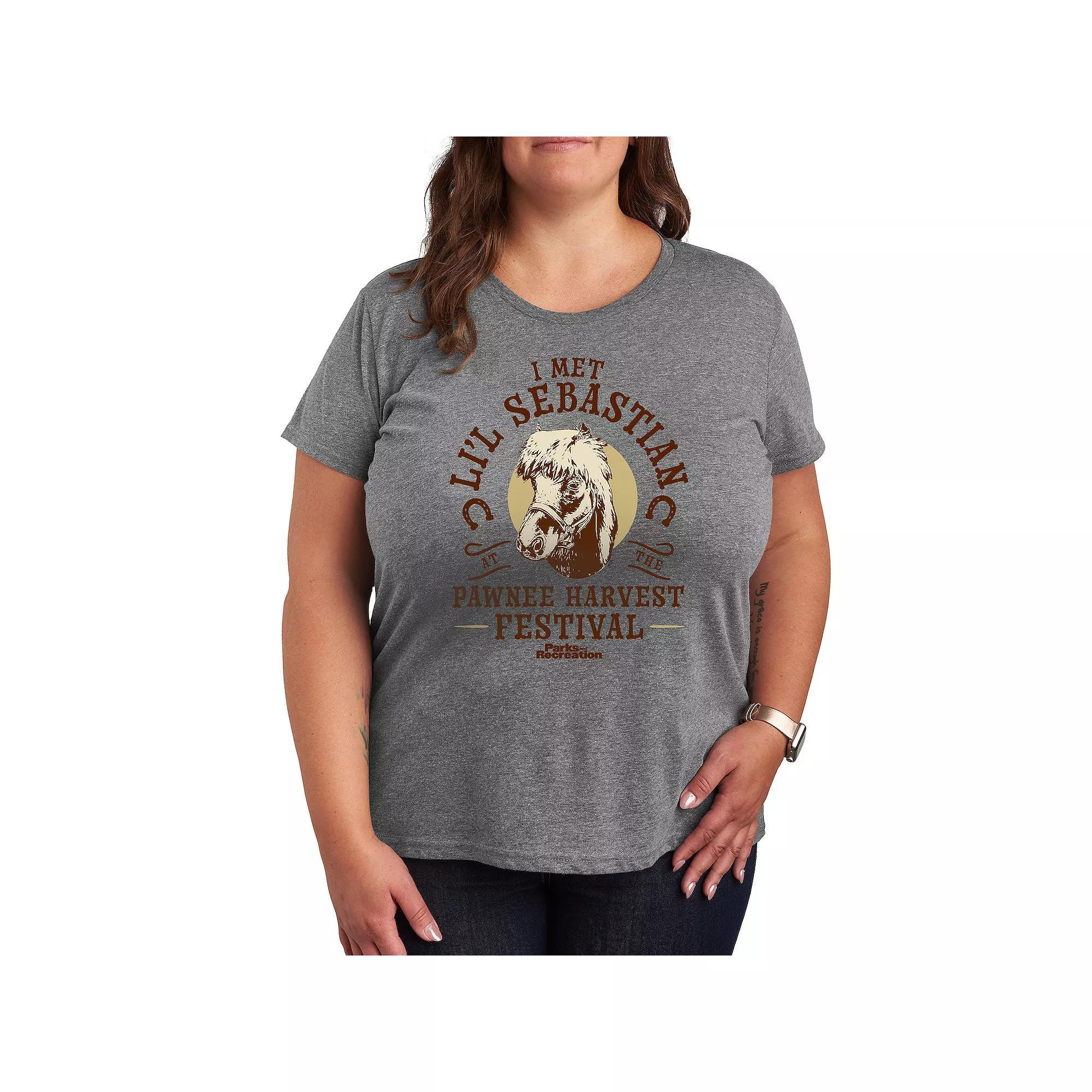 Plus Floral Bundles Graphic Tee, Womens Grey Green Product Image