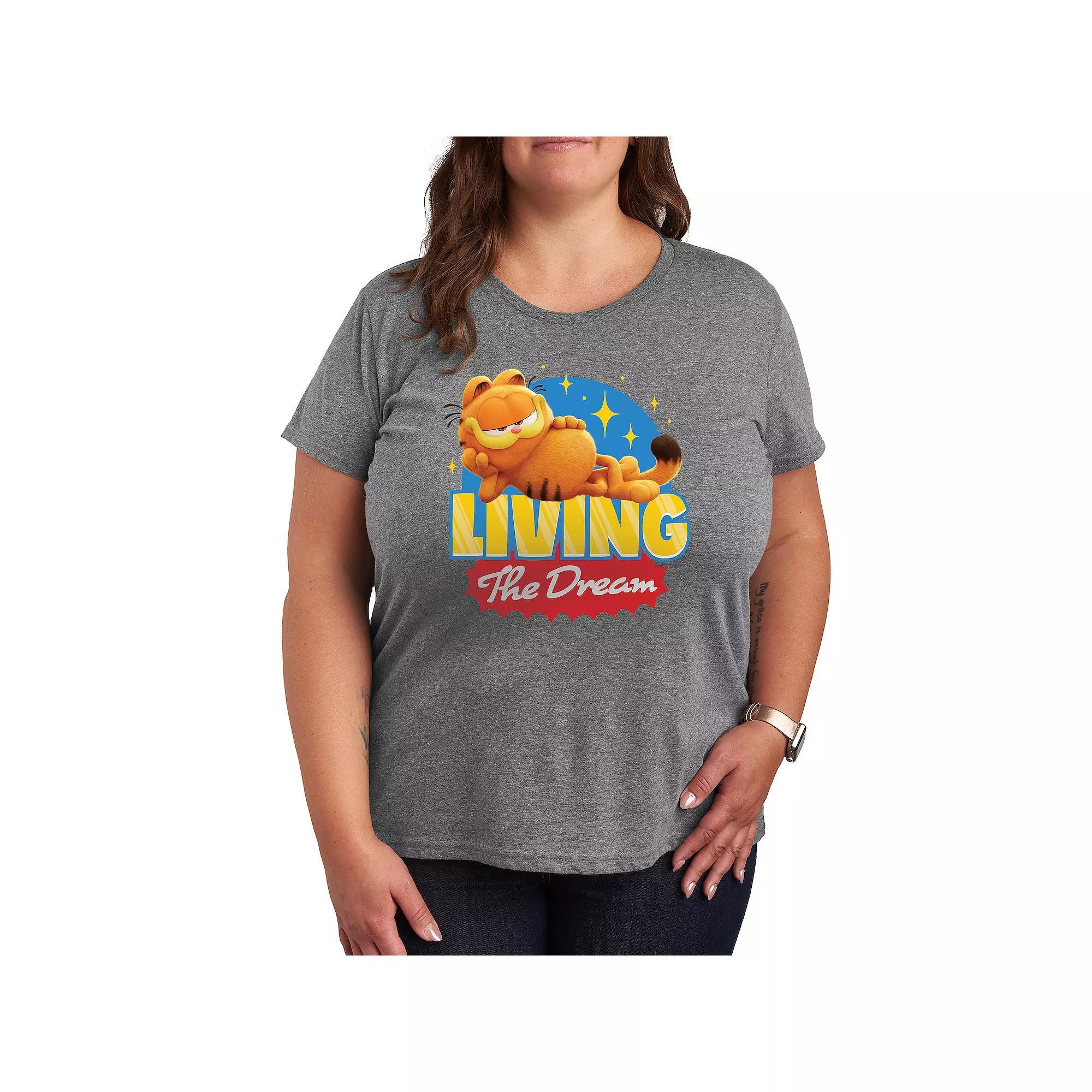 Plus Gilmore Girls Coffee Repeated Graphic Tee, Womens Grey Gray Product Image