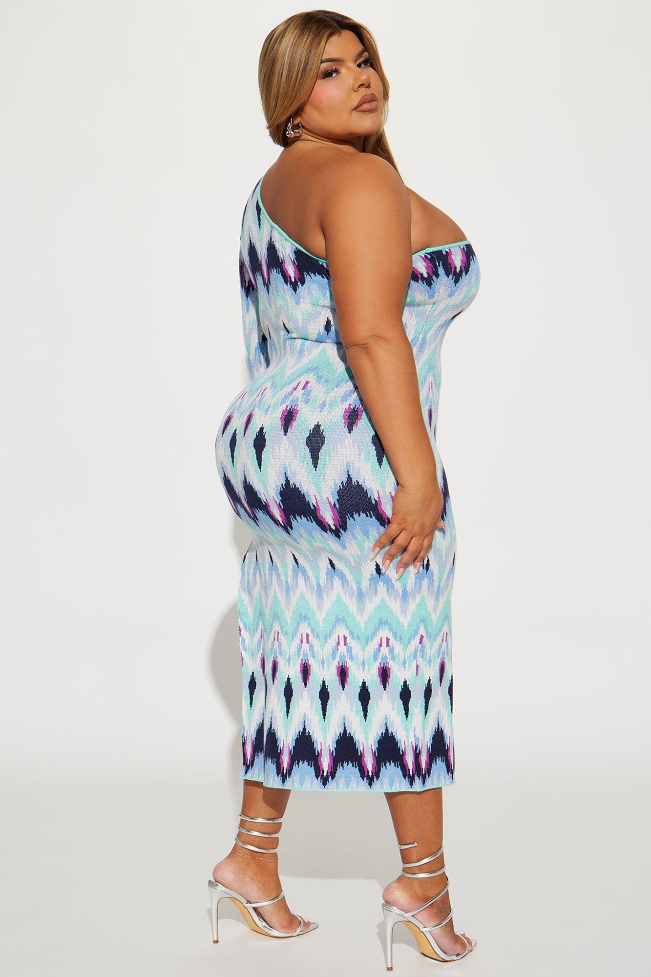 Patricia Sweater Midi Dress - Blue/combo Product Image
