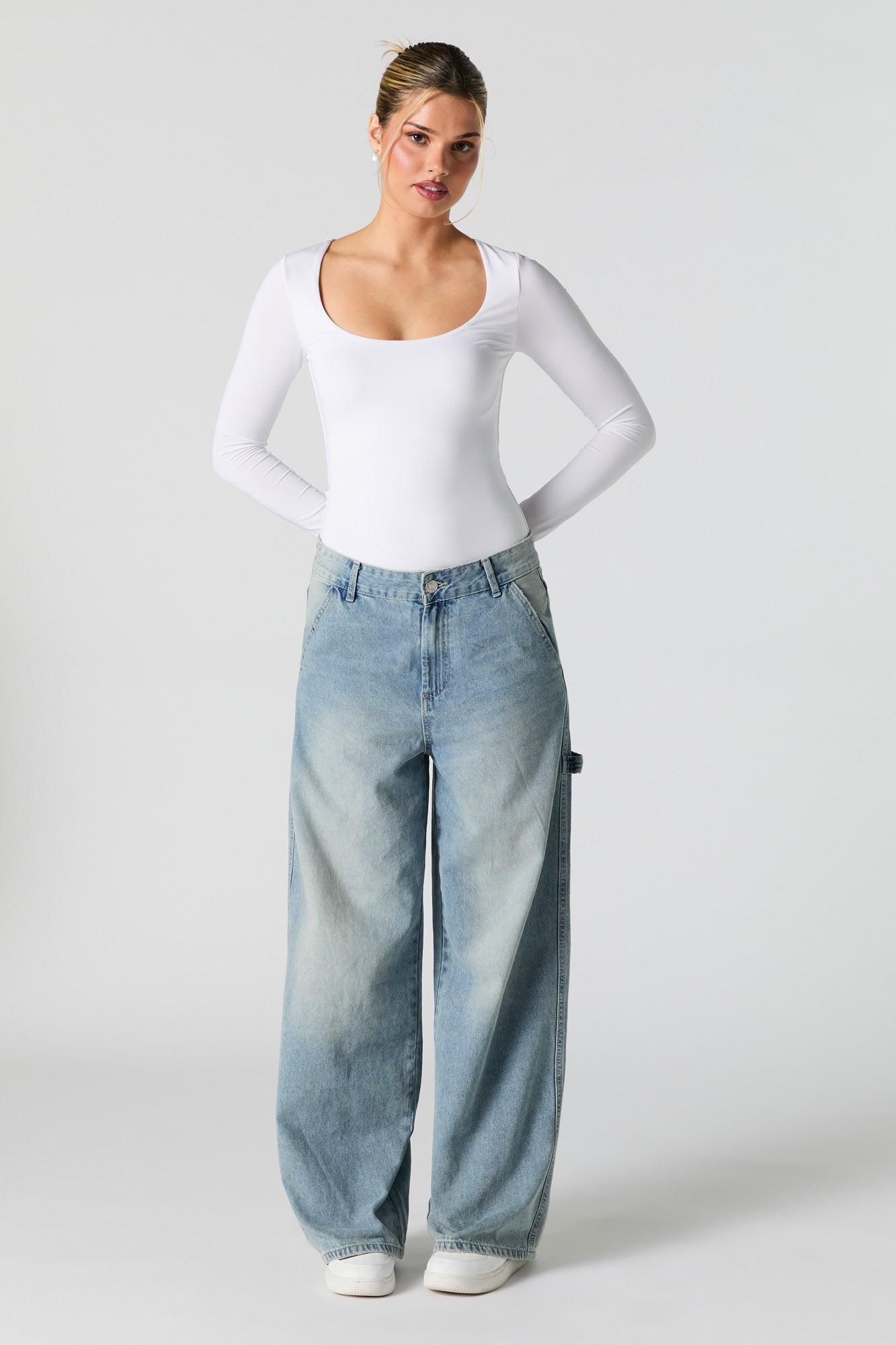 Scoop Neck Long Sleeve Bodysuit Female Product Image