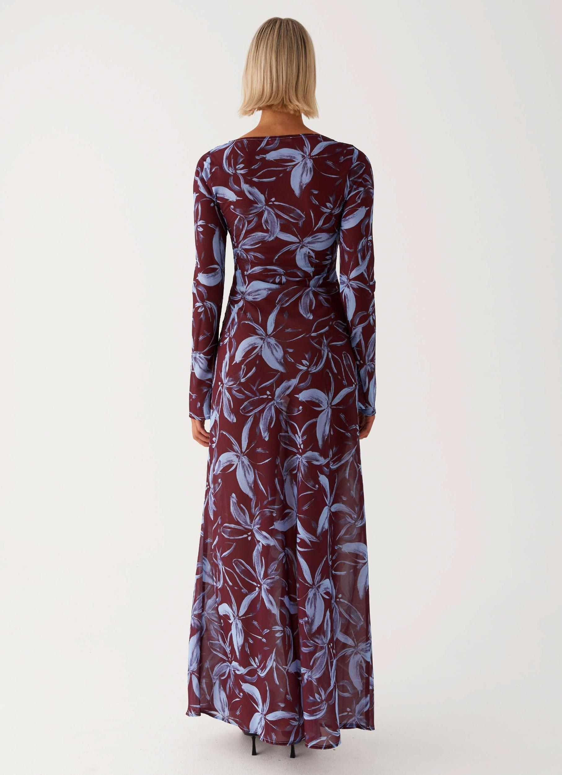 Lorde Maxi Dress - Brown Purple Floral Product Image