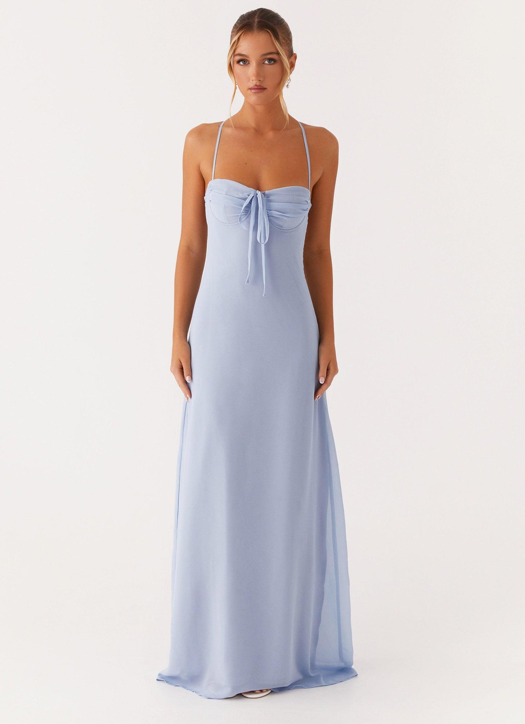Aveline Bustier Maxi Dress - Blue Product Image