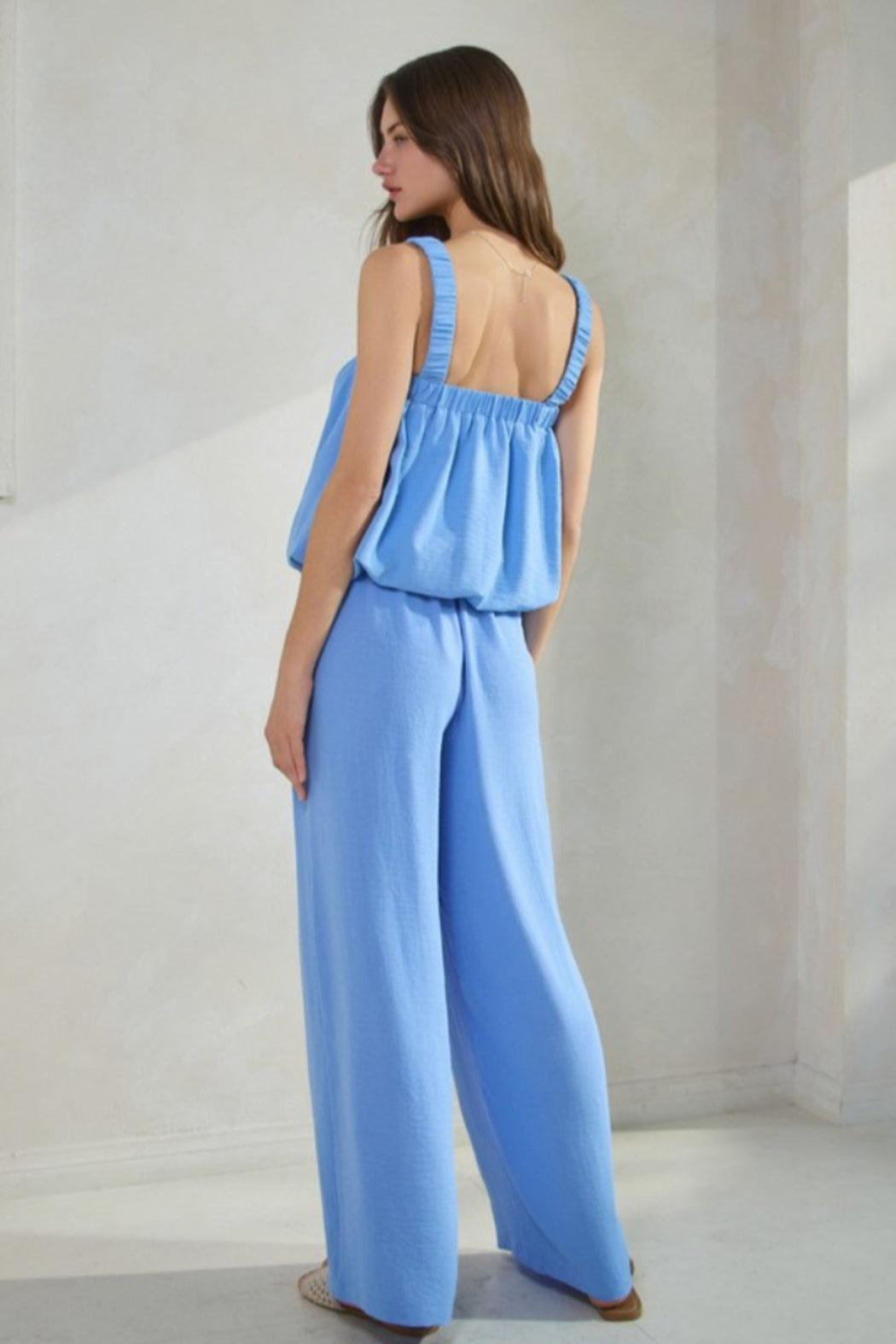 Bubble Hem Top & Pants Set Product Image