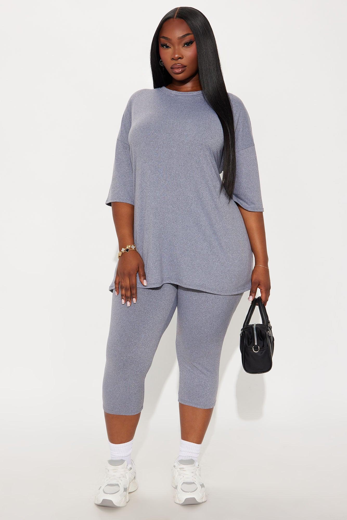 Weekend Vibes Capri Set - Heather Grey Product Image