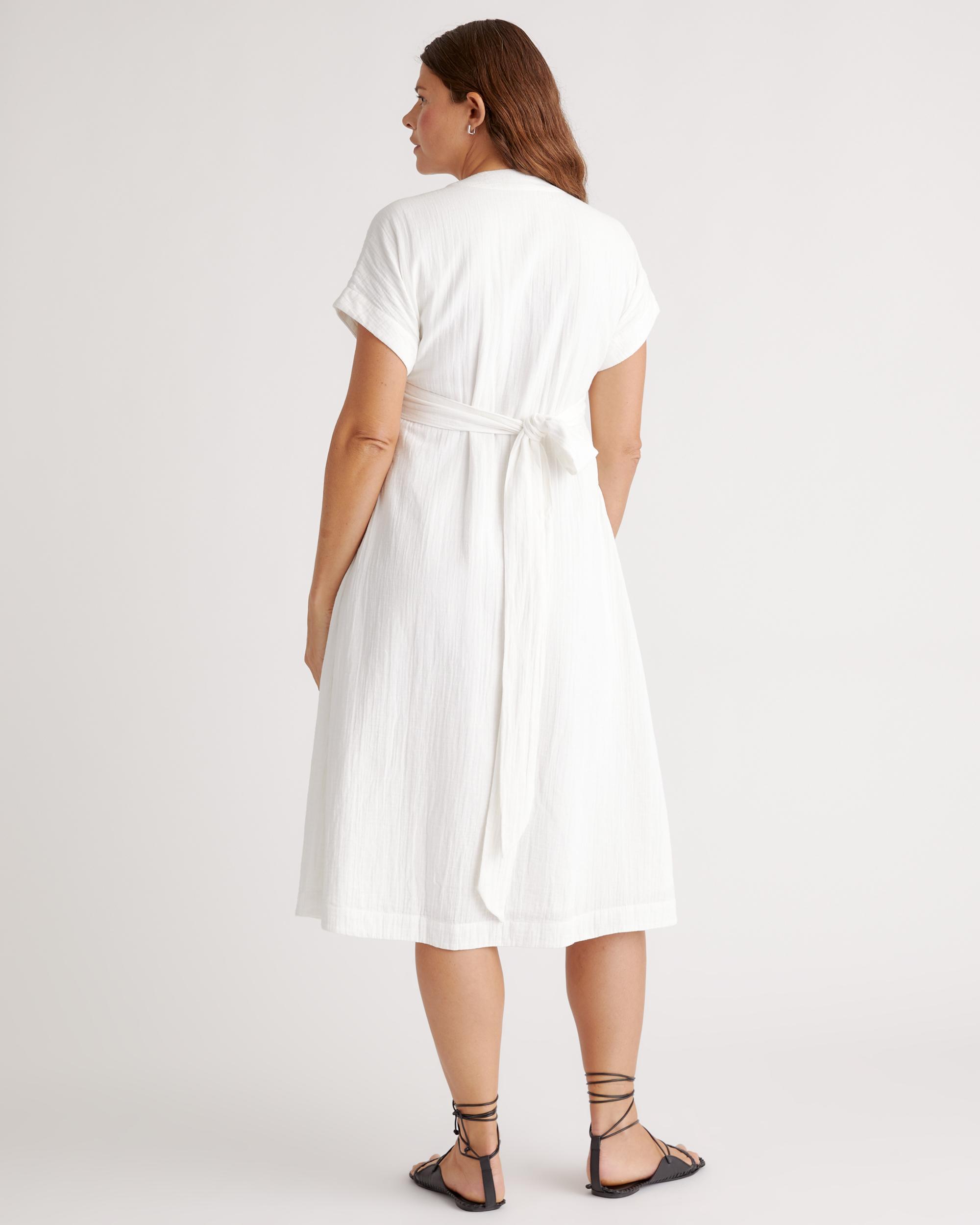 Quince | Women's Gauze Maternity Midi Dress Organic Cotton Product Image