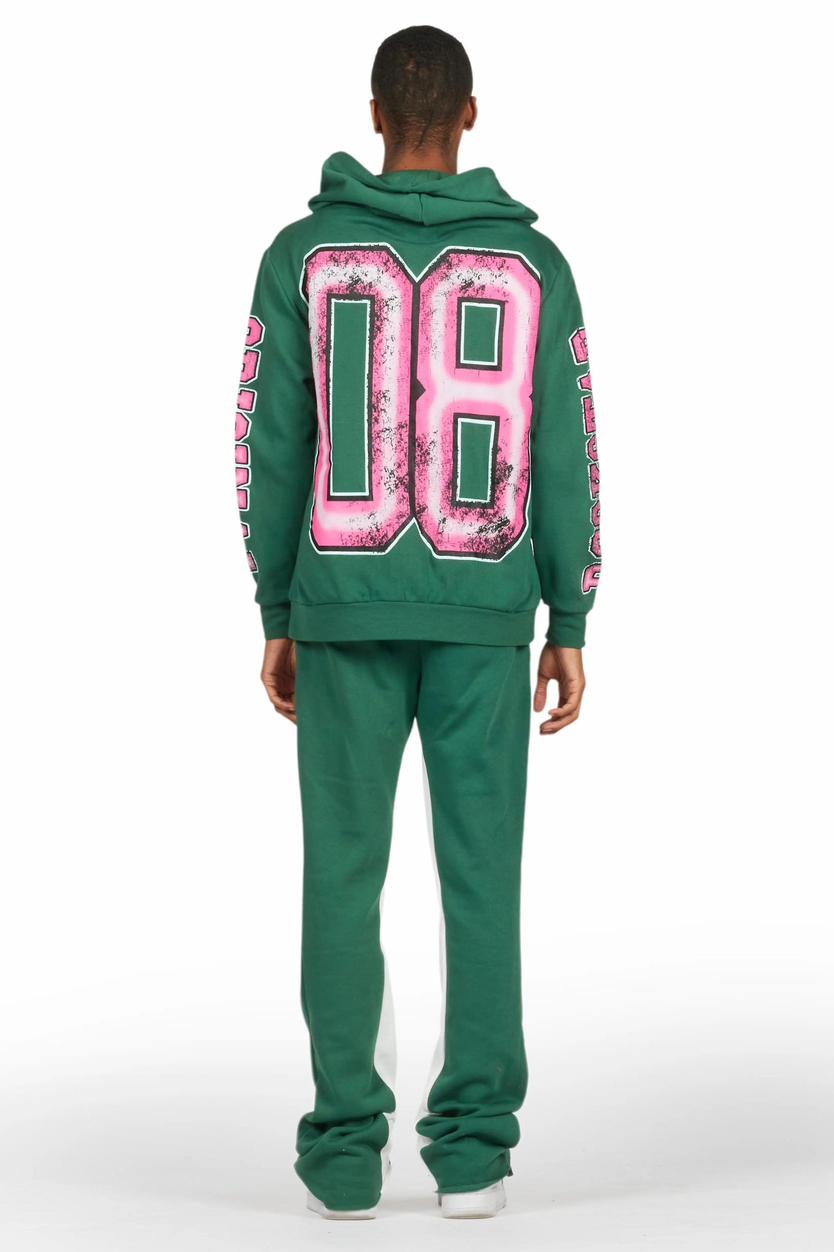 Fields Green Hoodie Baggy Track Pant Set Male Product Image